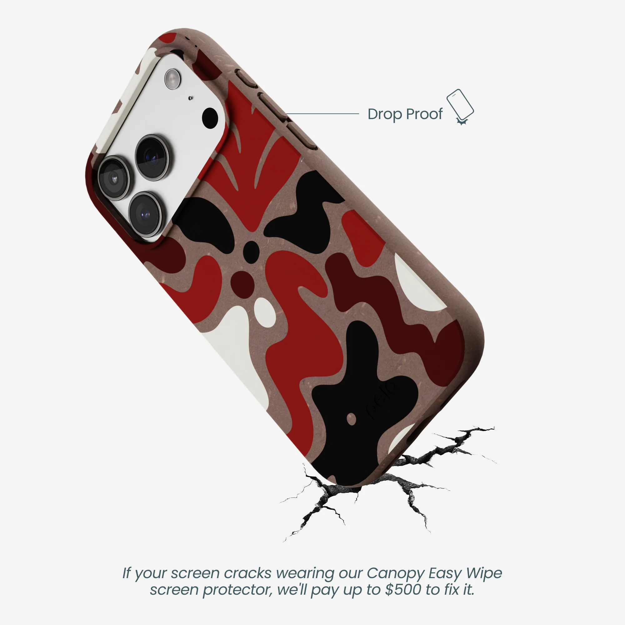 Chocolate Brown Earthy Curves iPhone 17 Pro Case - Image 5