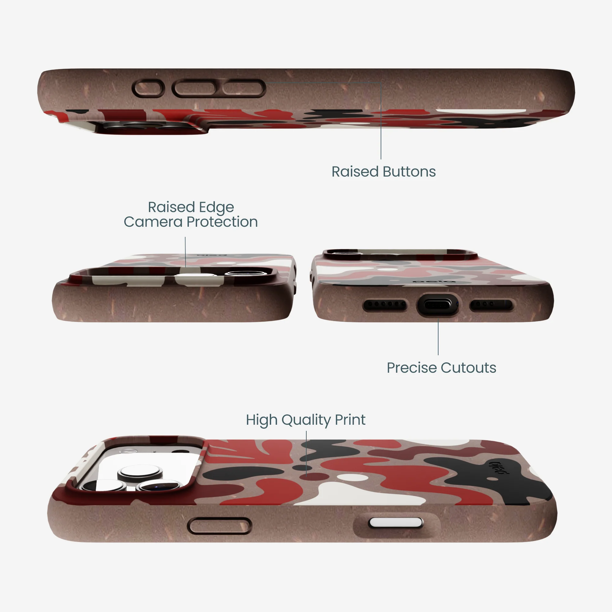 Chocolate Brown Earthy Curves iPhone 17 Pro Max Case - Image 3