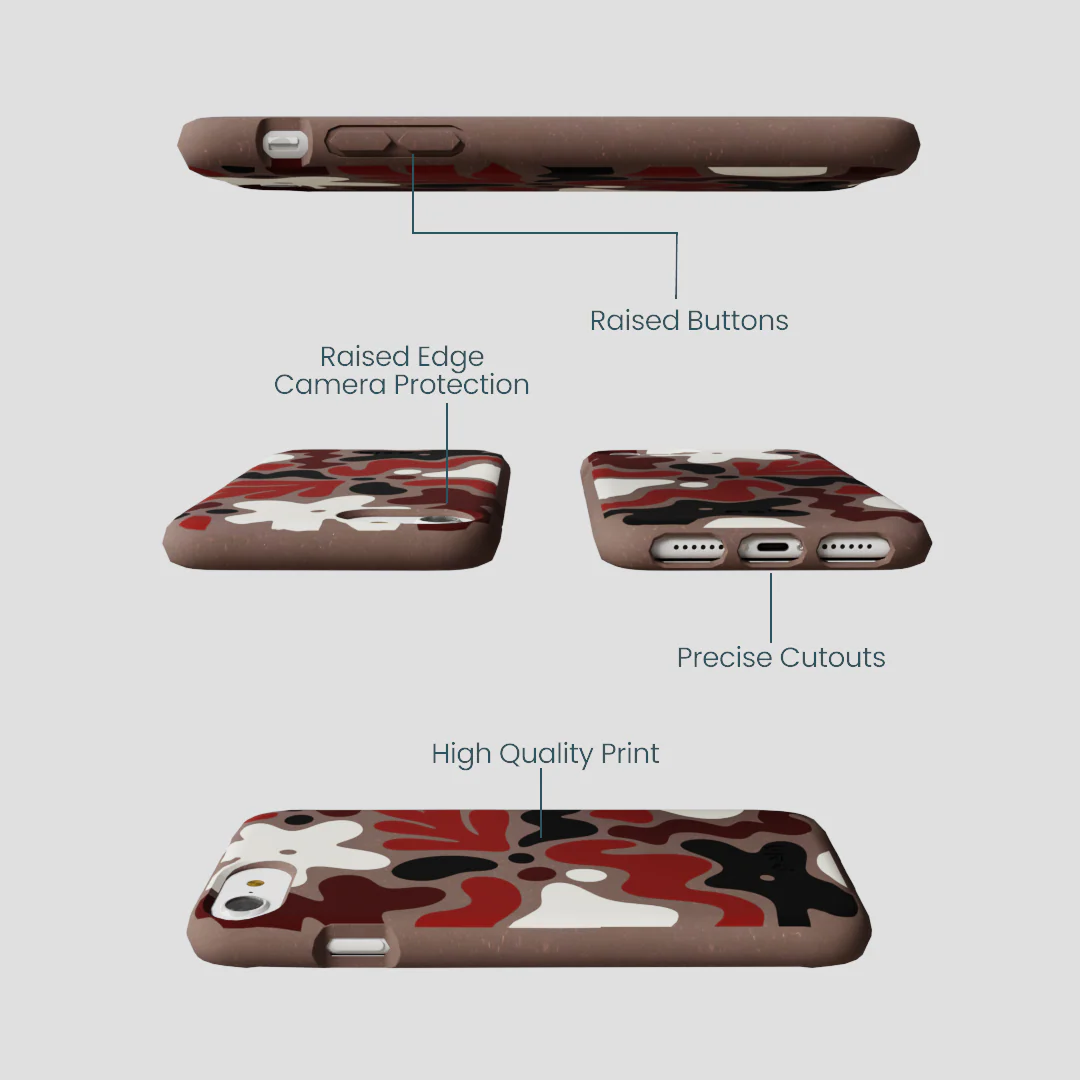 Chocolate Brown Earthy Curves iPhone 6/6s/7/8/SE Case - Image 3
