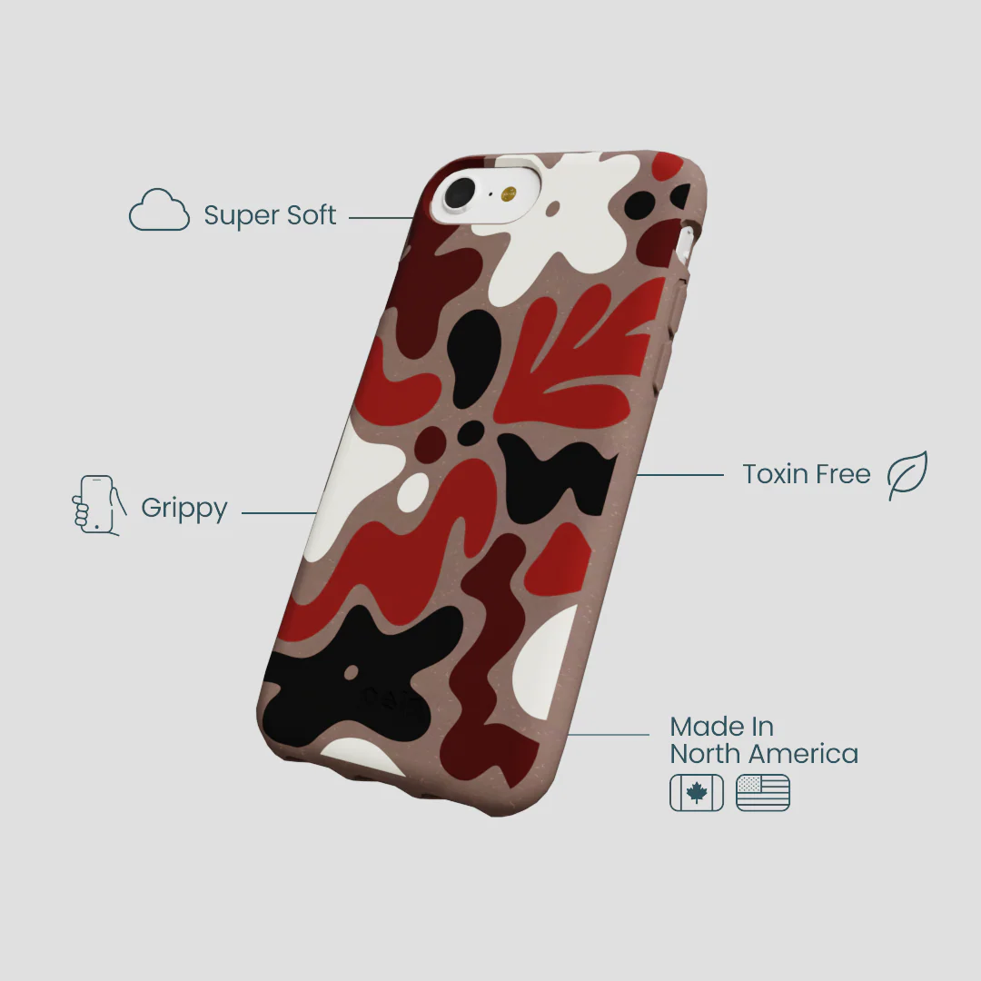 Chocolate Brown Earthy Curves iPhone 6/6s/7/8/SE Case - Image 4