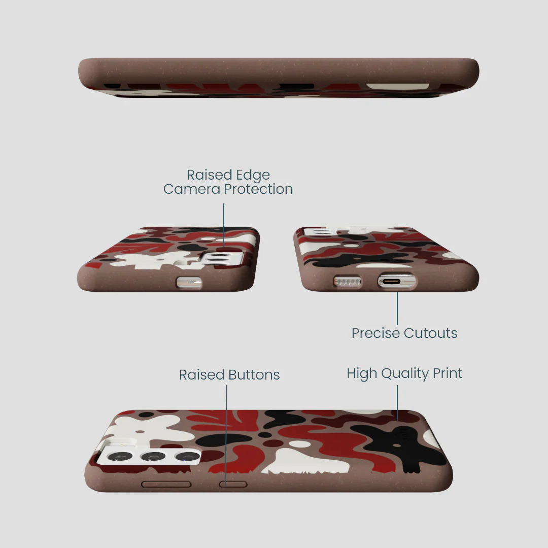 Chocolate Brown Earthy Curves Samsung Galaxy S21 Case - Image 3