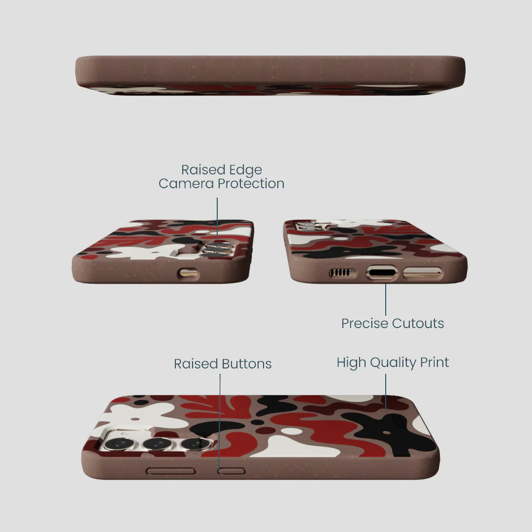 Chocolate Brown Earthy Curves Samsung Galaxy S24 Case - Image 3