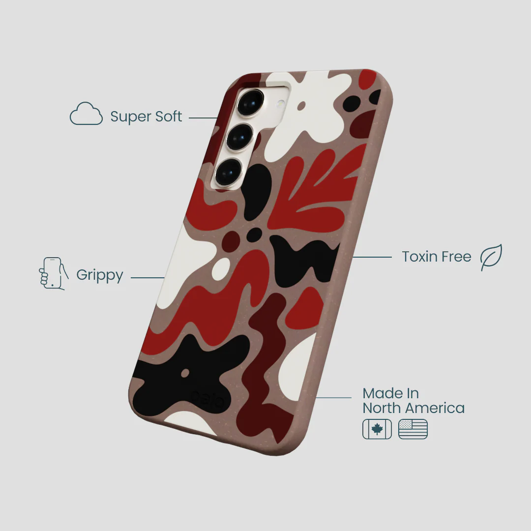 Chocolate Brown Earthy Curves Samsung Galaxy S24 Case - Image 4