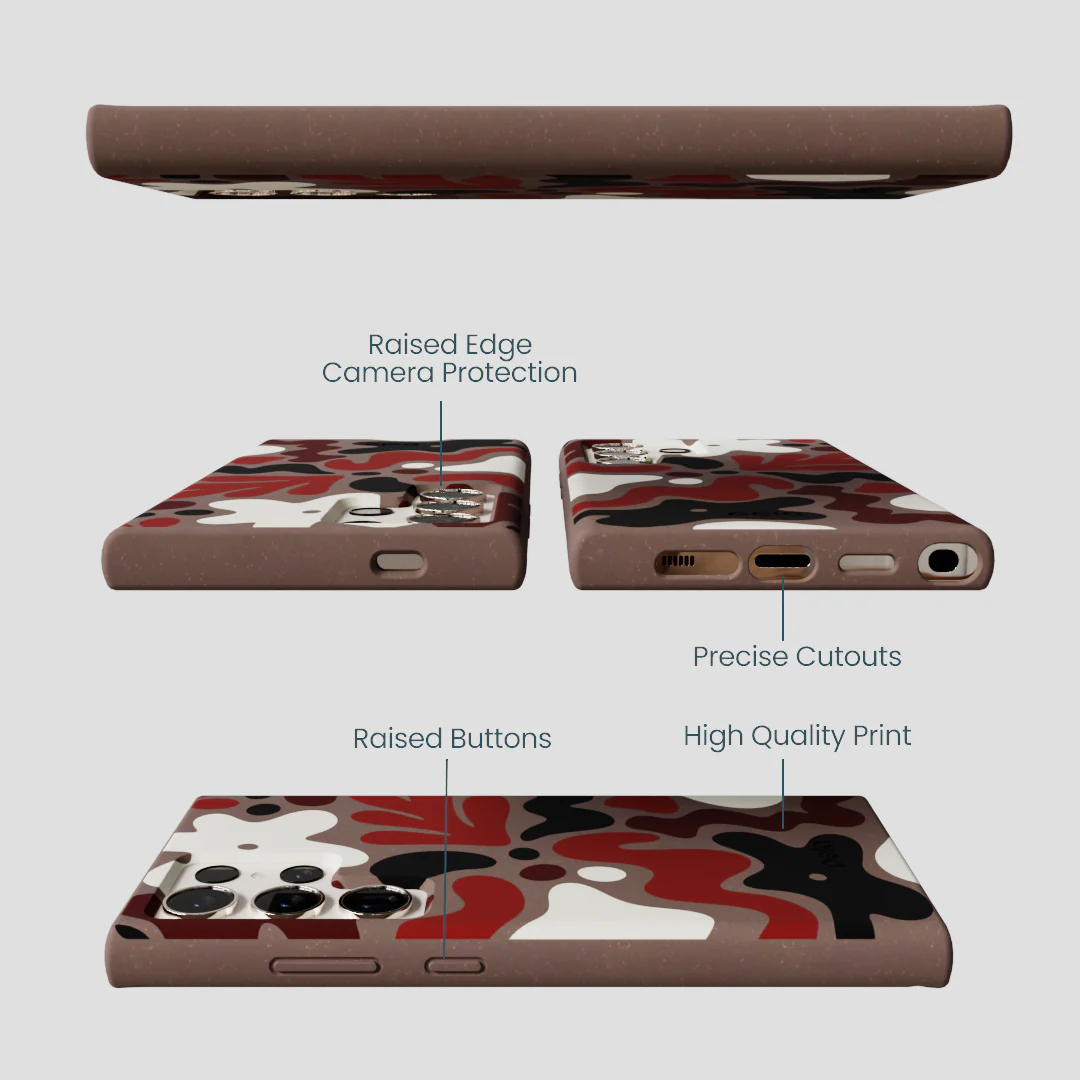 Chocolate Brown Earthy Curves Samsung Galaxy S24 Ultra Case - Image 3