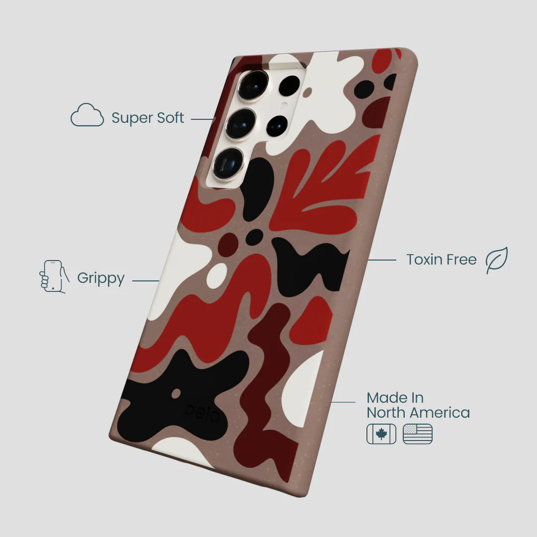 Chocolate Brown Earthy Curves Samsung Galaxy S24 Ultra Case - Image 4