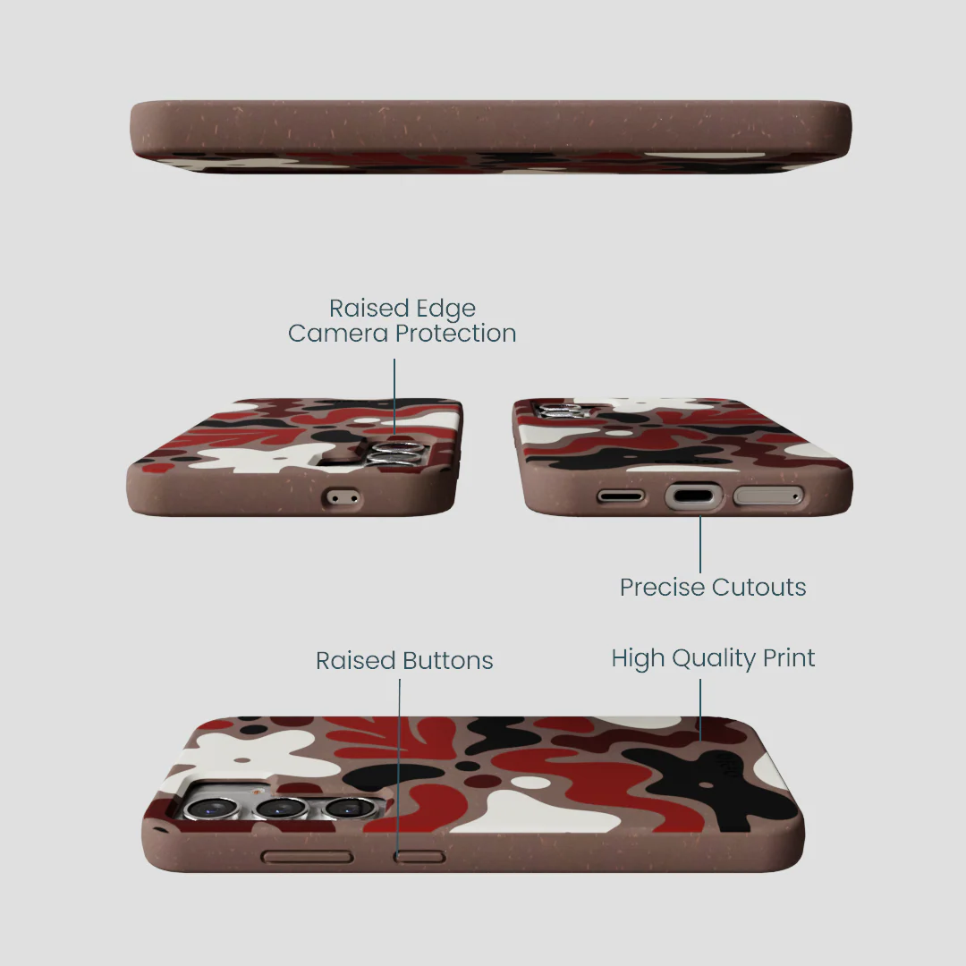 Chocolate Brown Earthy Curves Samsung Galaxy S25 Case - Image 3