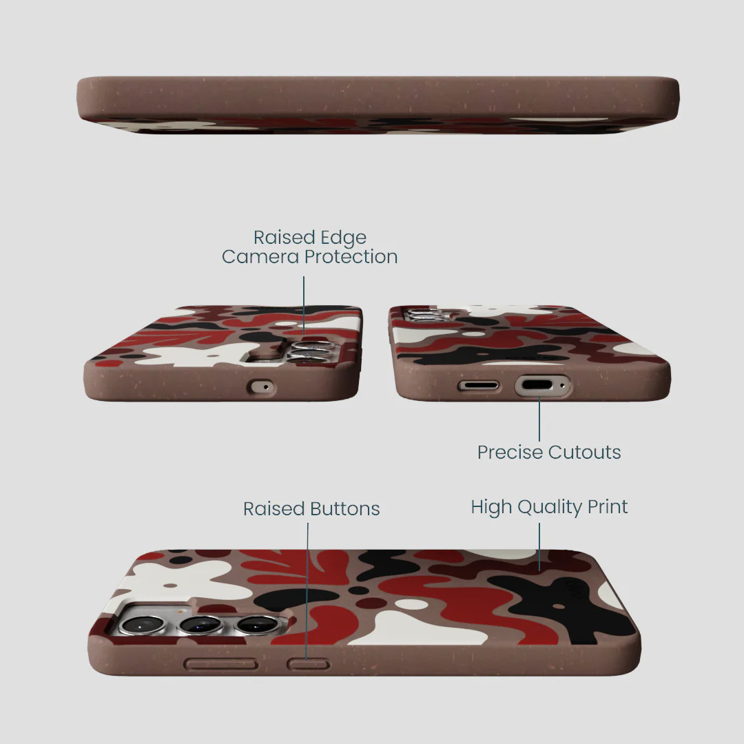 Chocolate Brown Earthy Curves Samsung Galaxy S25+(Plus) Case - Image 3