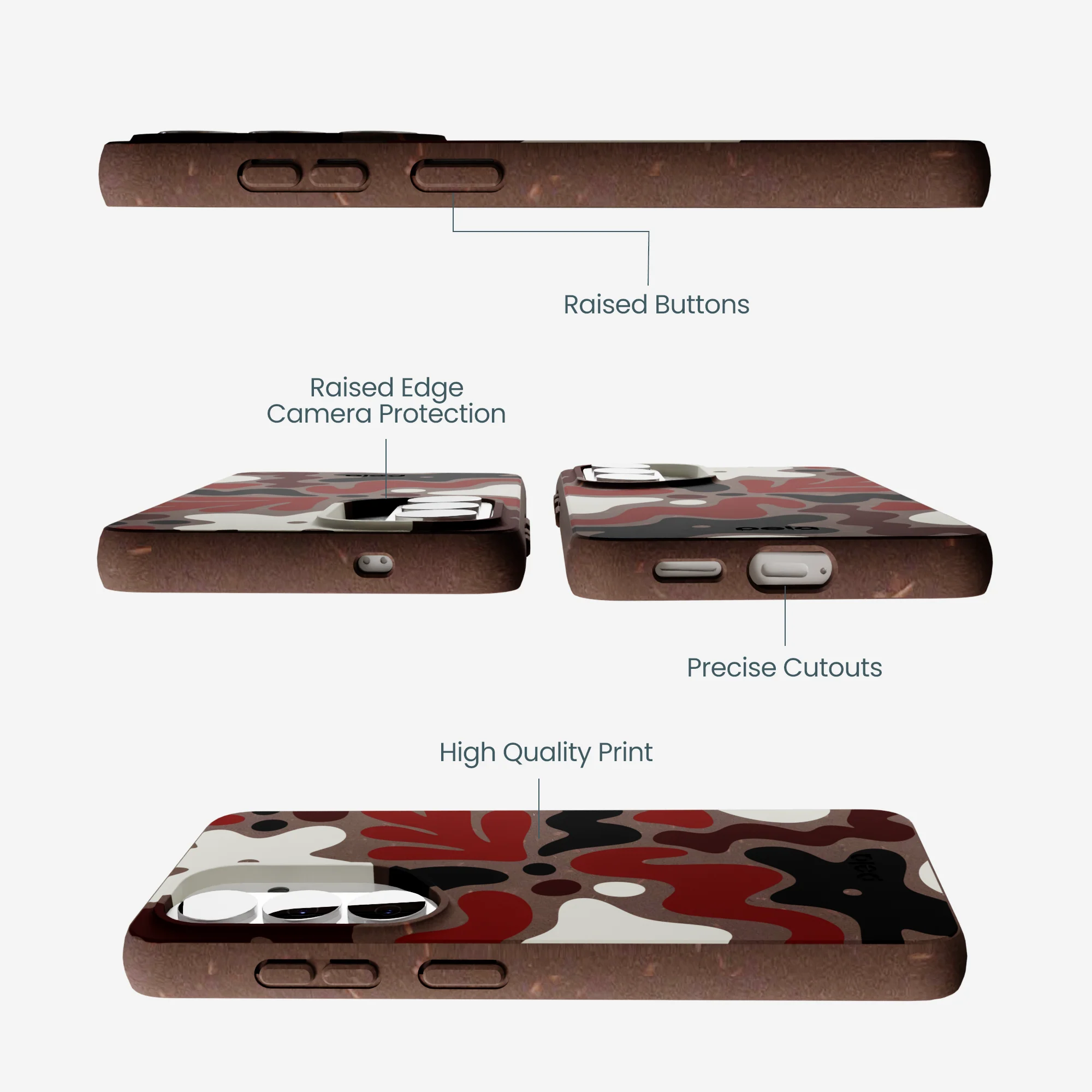 Chocolate Brown Earthy Curves Samsung Galaxy S26 Case - Image 3
