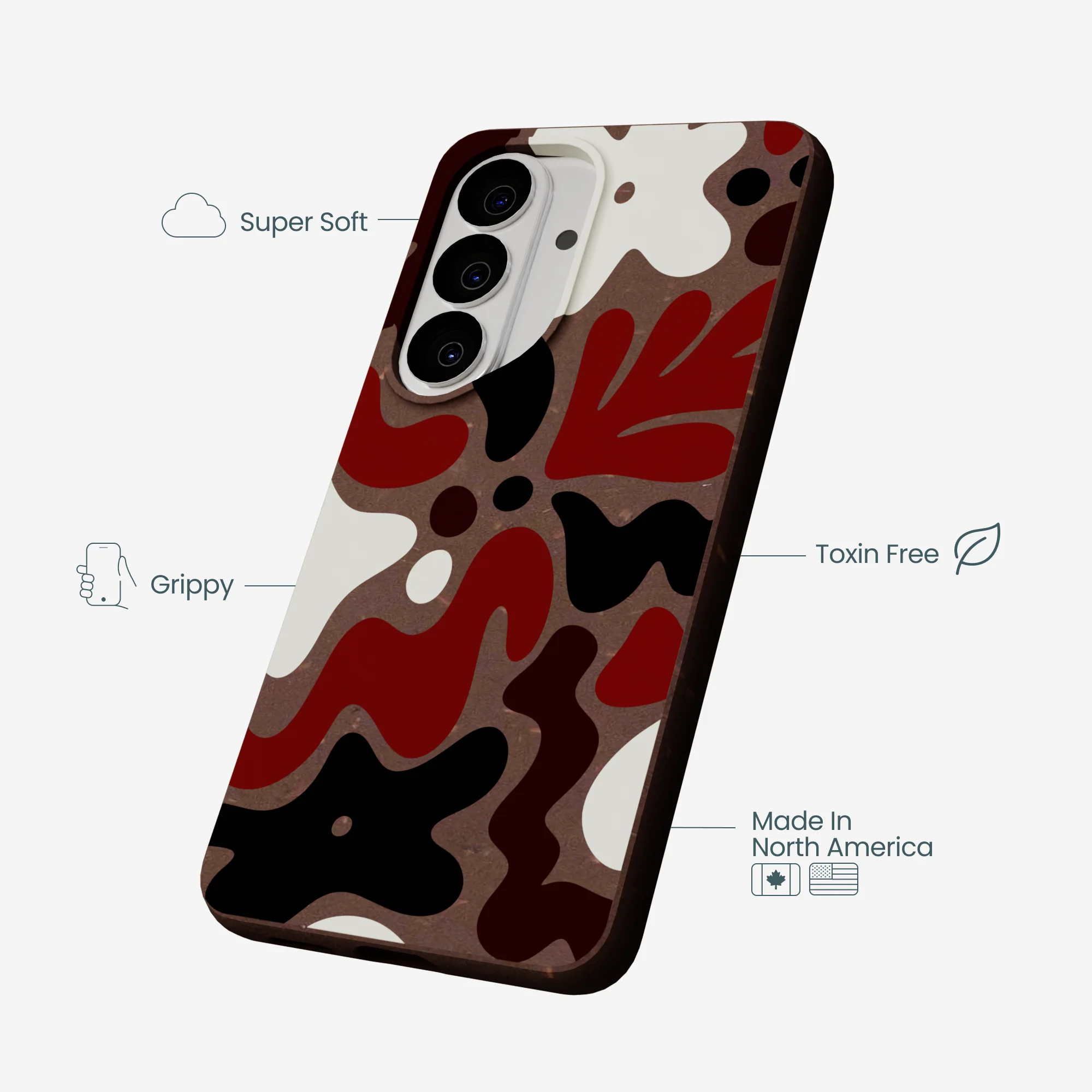Chocolate Brown Earthy Curves Samsung Galaxy S26 Case - Image 4