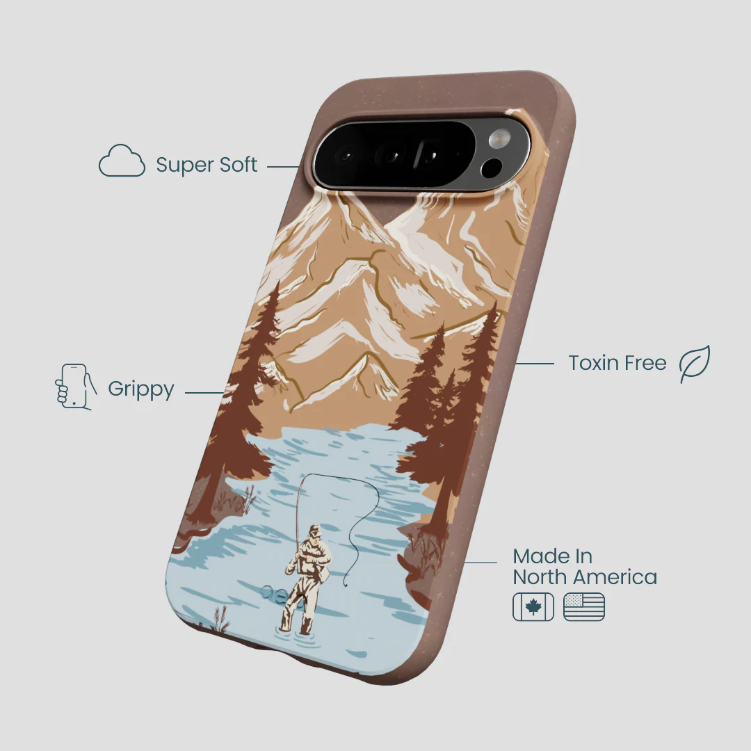 Chocolate Brown Gone Fishing Google Pixel 10 Pro XL Case - Image 4