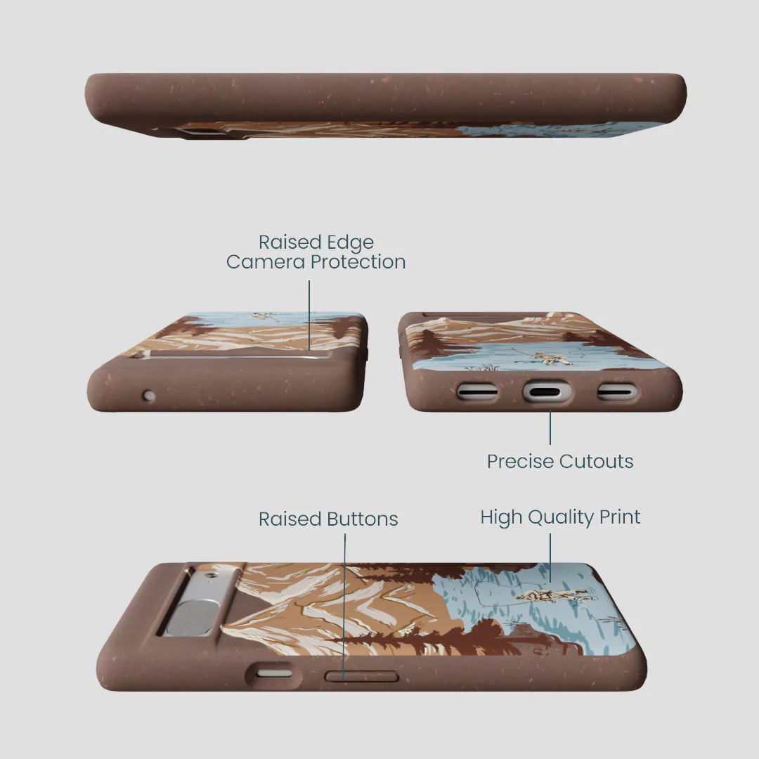 Chocolate Brown Gone Fishing Google Pixel 7 Case - Image 3