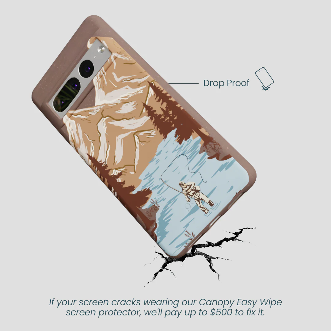 Chocolate Brown Gone Fishing Google Pixel 7 Pro Case - Image 5