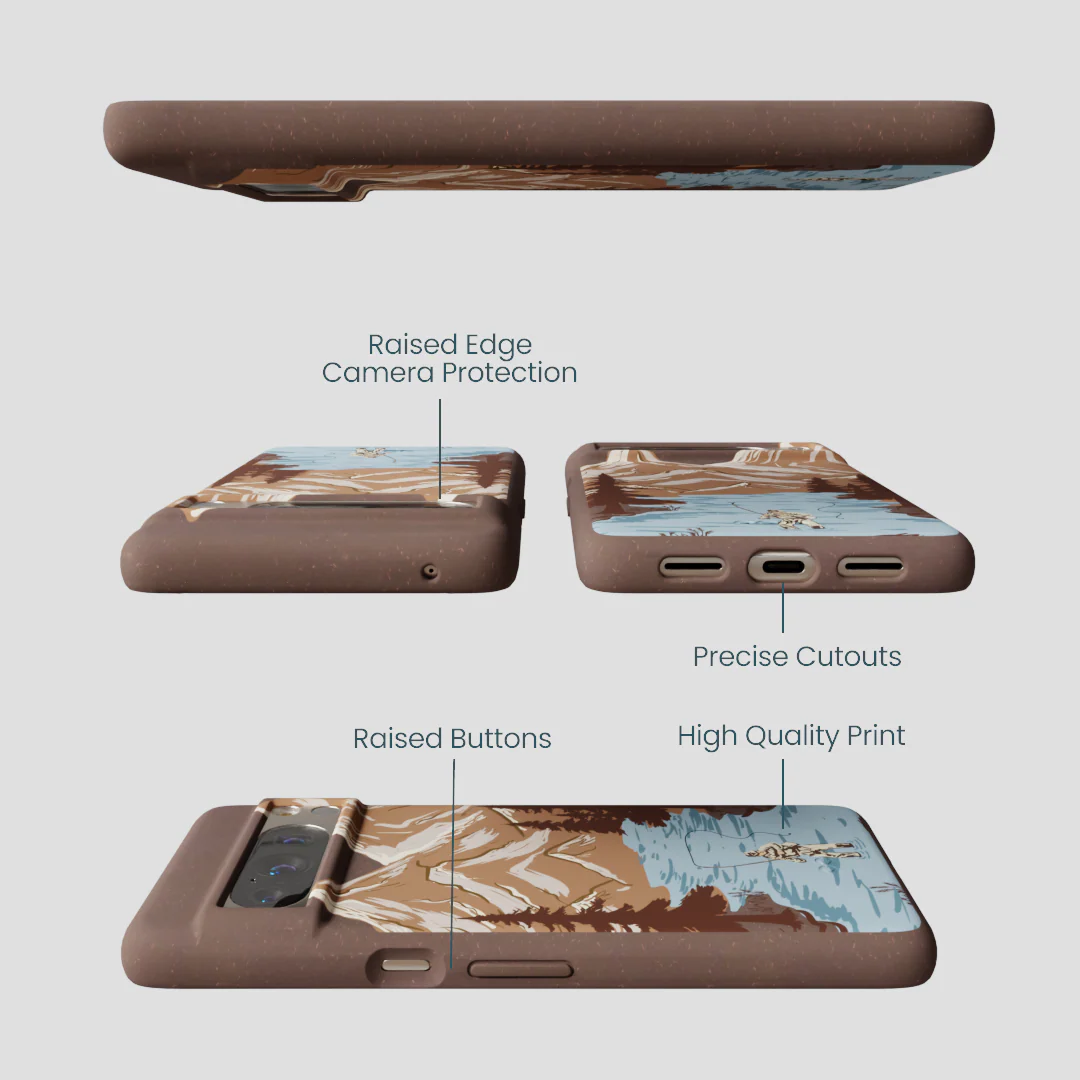 Chocolate Brown Gone Fishing Google Pixel 8 Pro Case - Image 3