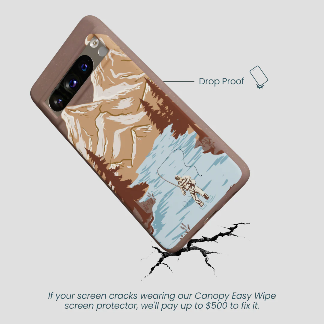 Chocolate Brown Gone Fishing Google Pixel 8 Pro Case - Image 5