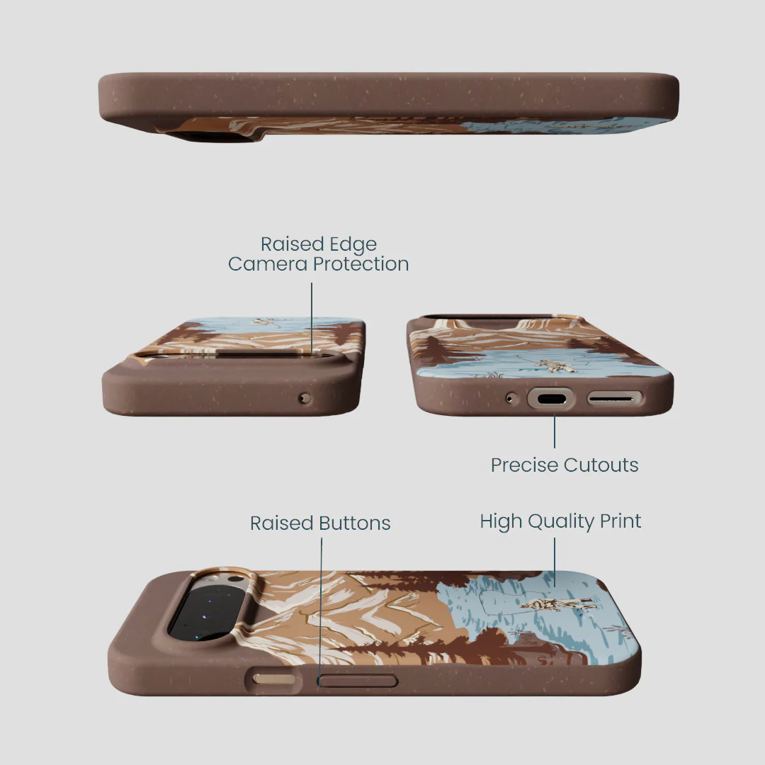 Chocolate Brown Gone Fishing Google Pixel 9/9 Pro Case - Image 3