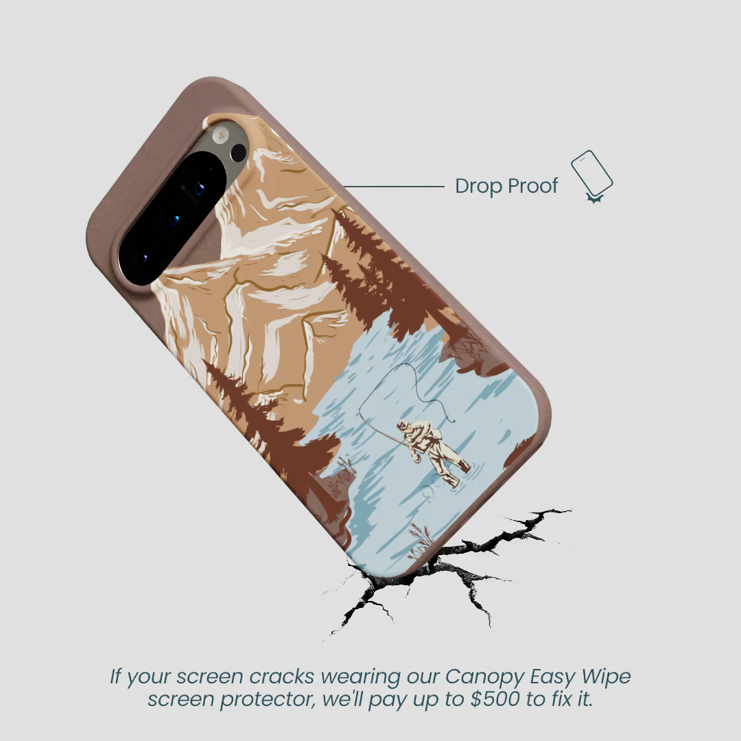 Chocolate Brown Gone Fishing Google Pixel 9/9 Pro Case - Image 5