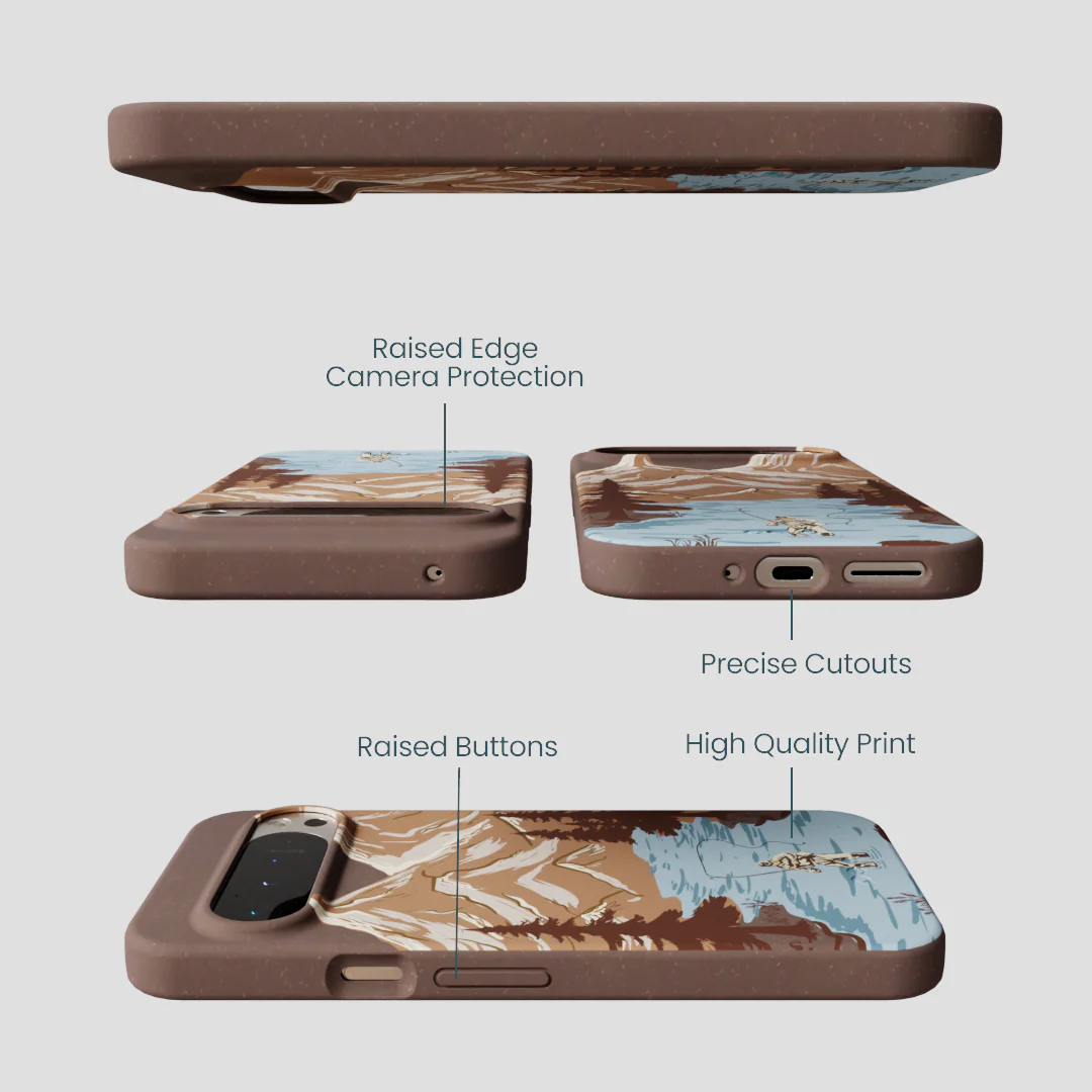 Chocolate Brown Gone Fishing Google Pixel 9 Pro XL Case - Image 3