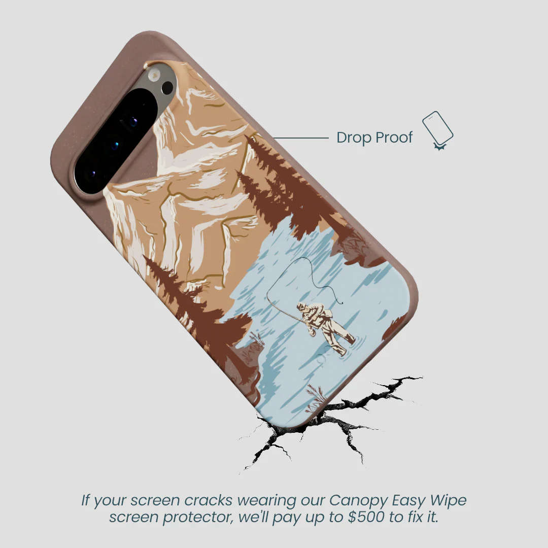 Chocolate Brown Gone Fishing Google Pixel 9 Pro XL Case - Image 5