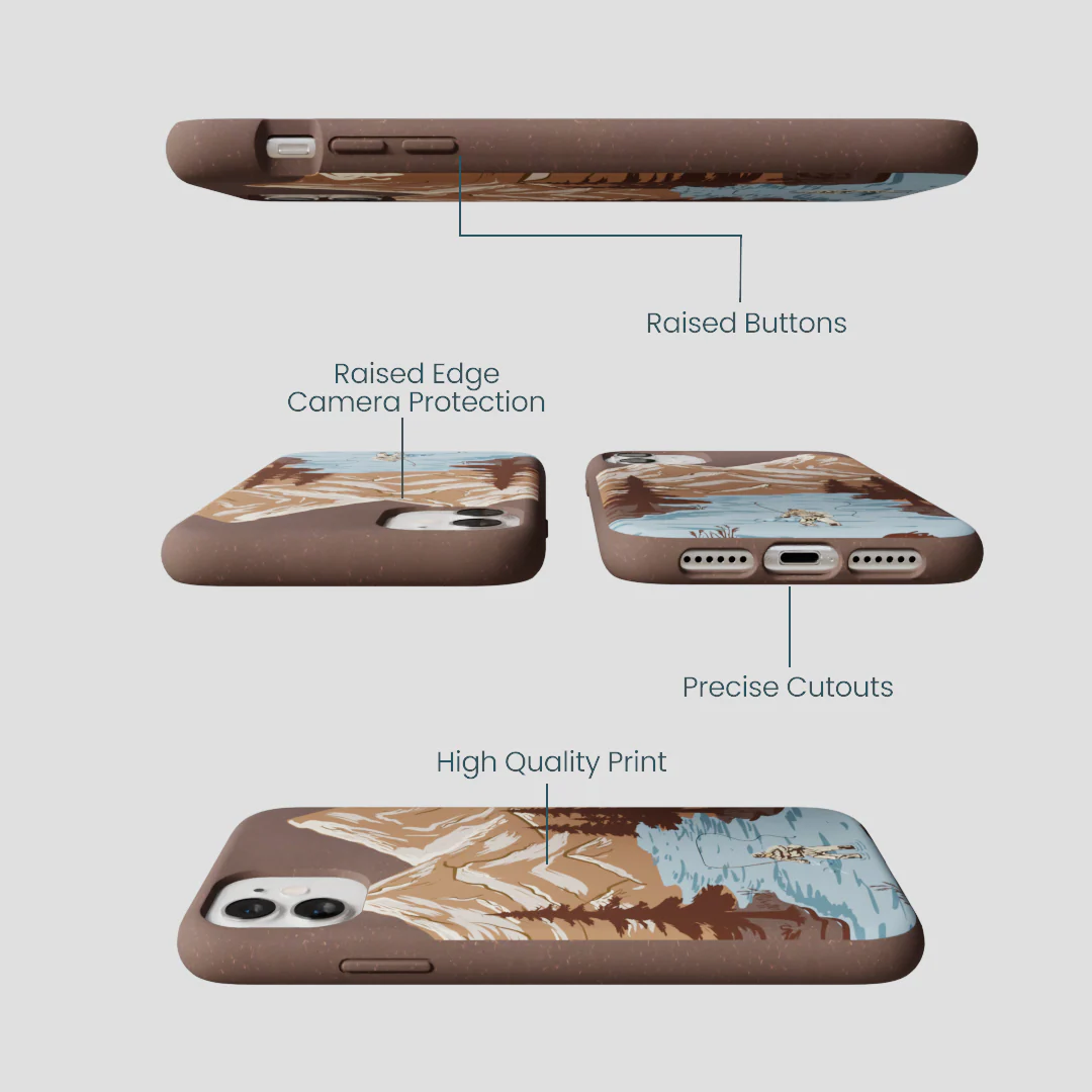 Chocolate Brown Gone Fishing iPhone 11 Case - Image 3