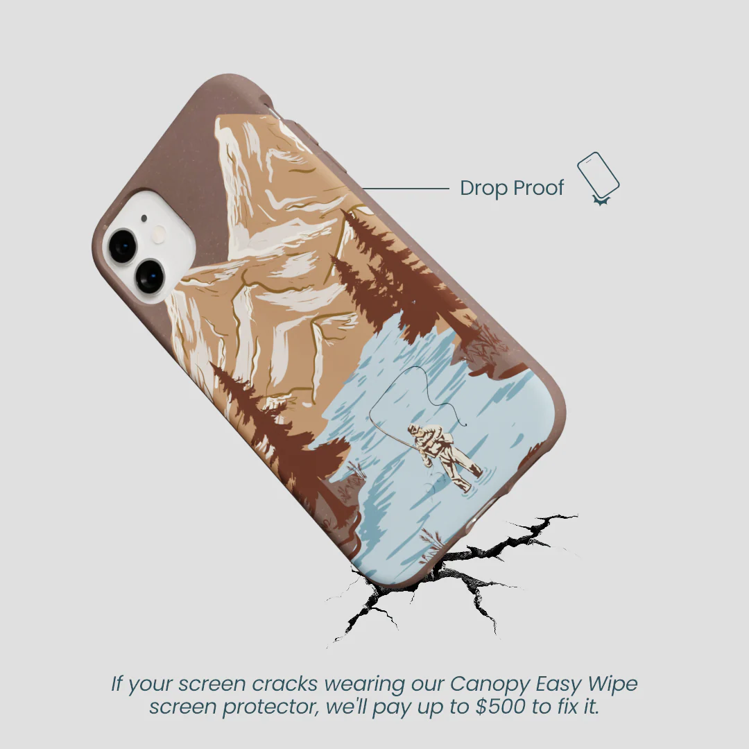 Chocolate Brown Gone Fishing iPhone 11 Case - Image 5