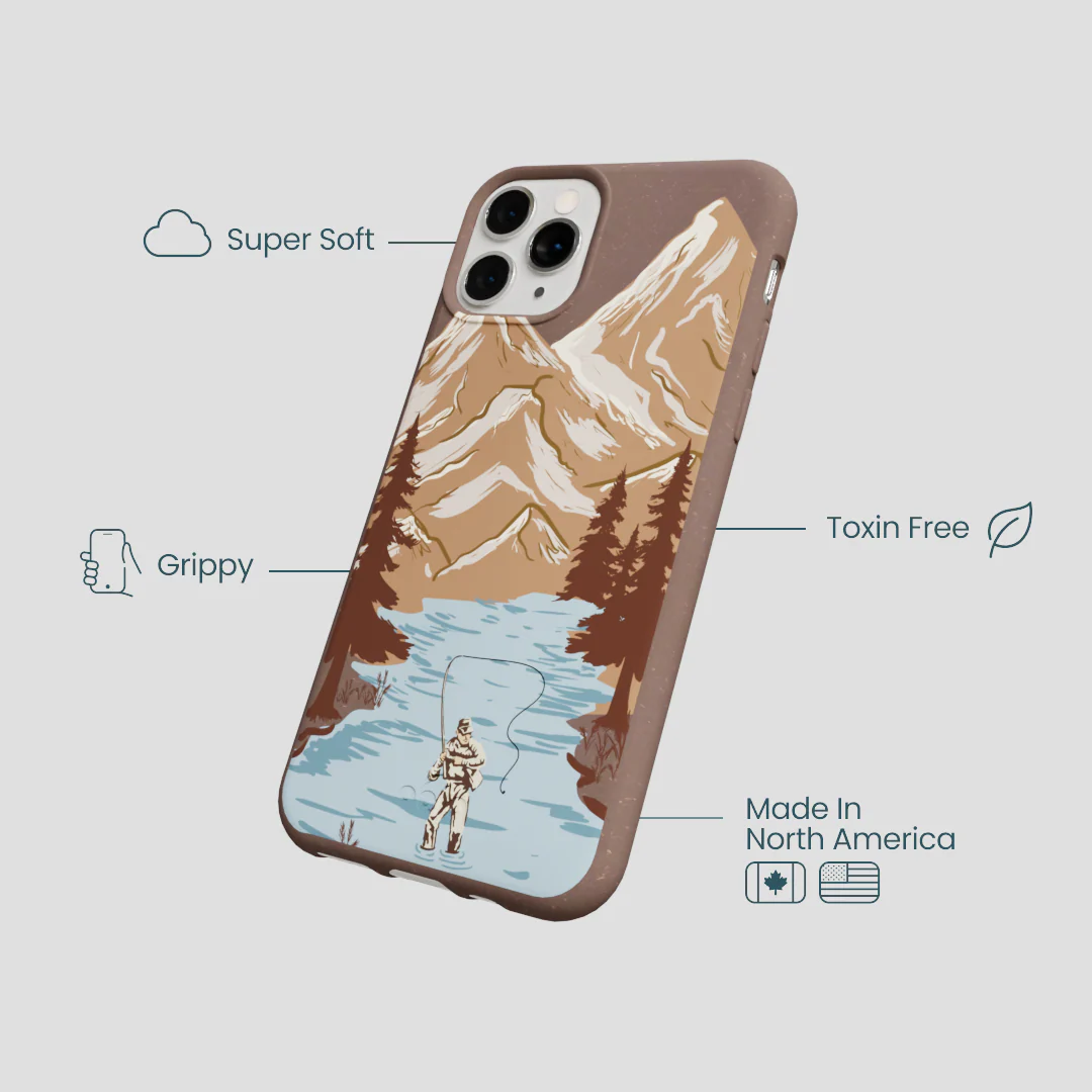 Chocolate Brown Gone Fishing iPhone 11 Pro Case - Image 4