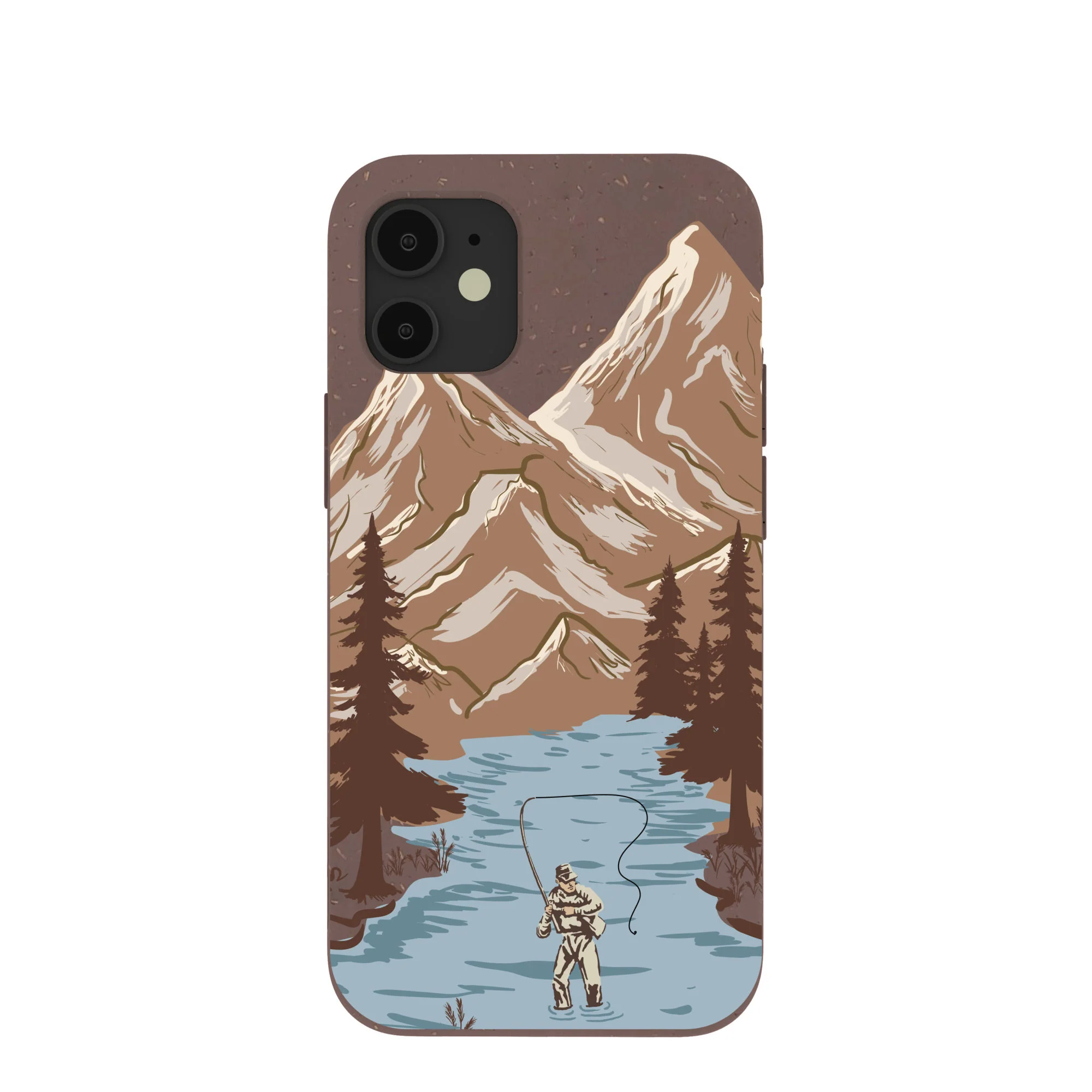 Chocolate Brown Gone Fishing iPhone 12 Mini Case