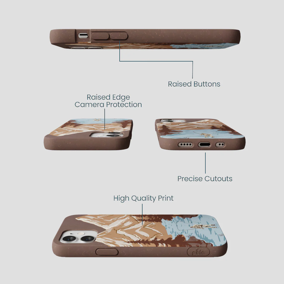 Chocolate Brown Gone Fishing iPhone 12 Mini Case - Image 3