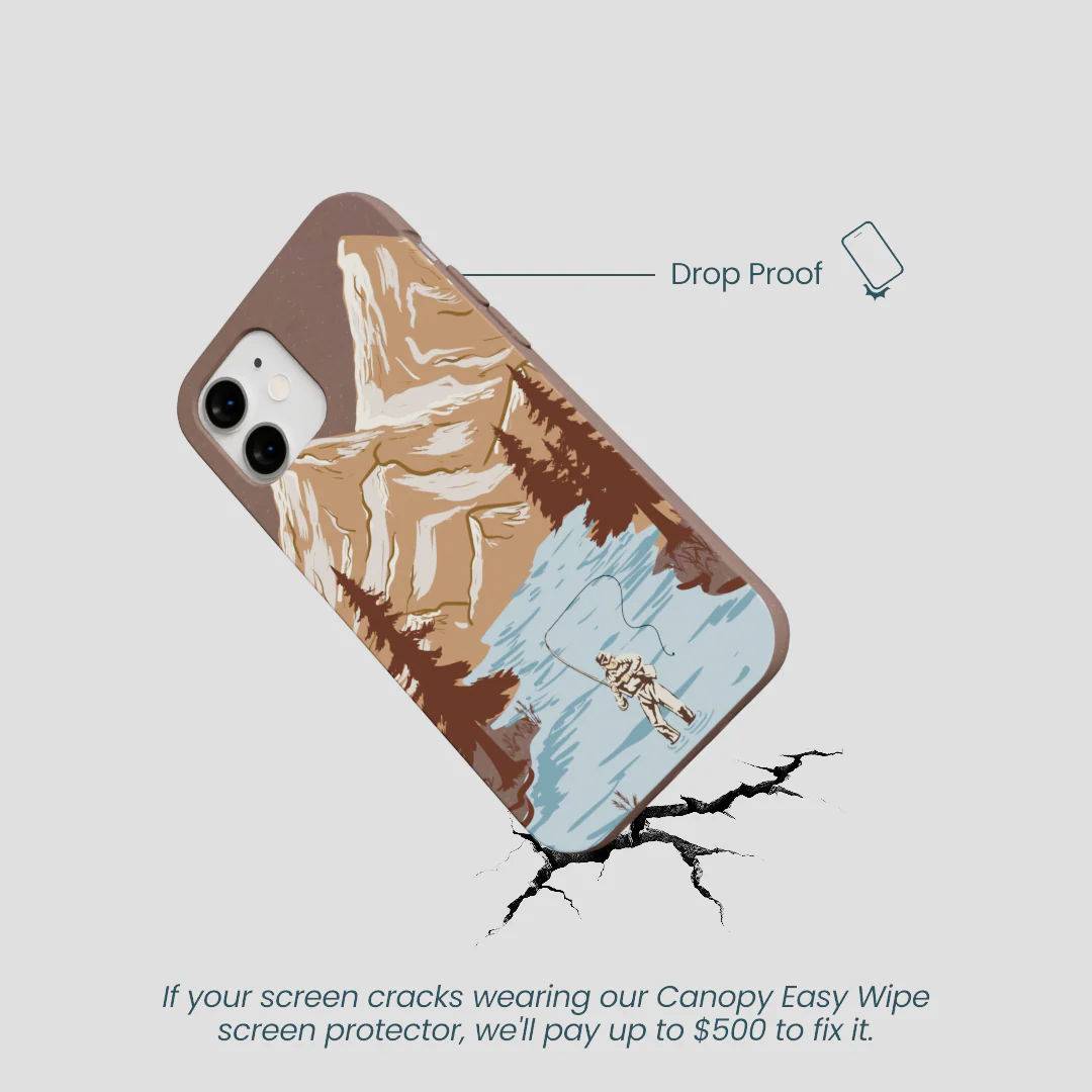Chocolate Brown Gone Fishing iPhone 12 Mini Case - Image 5