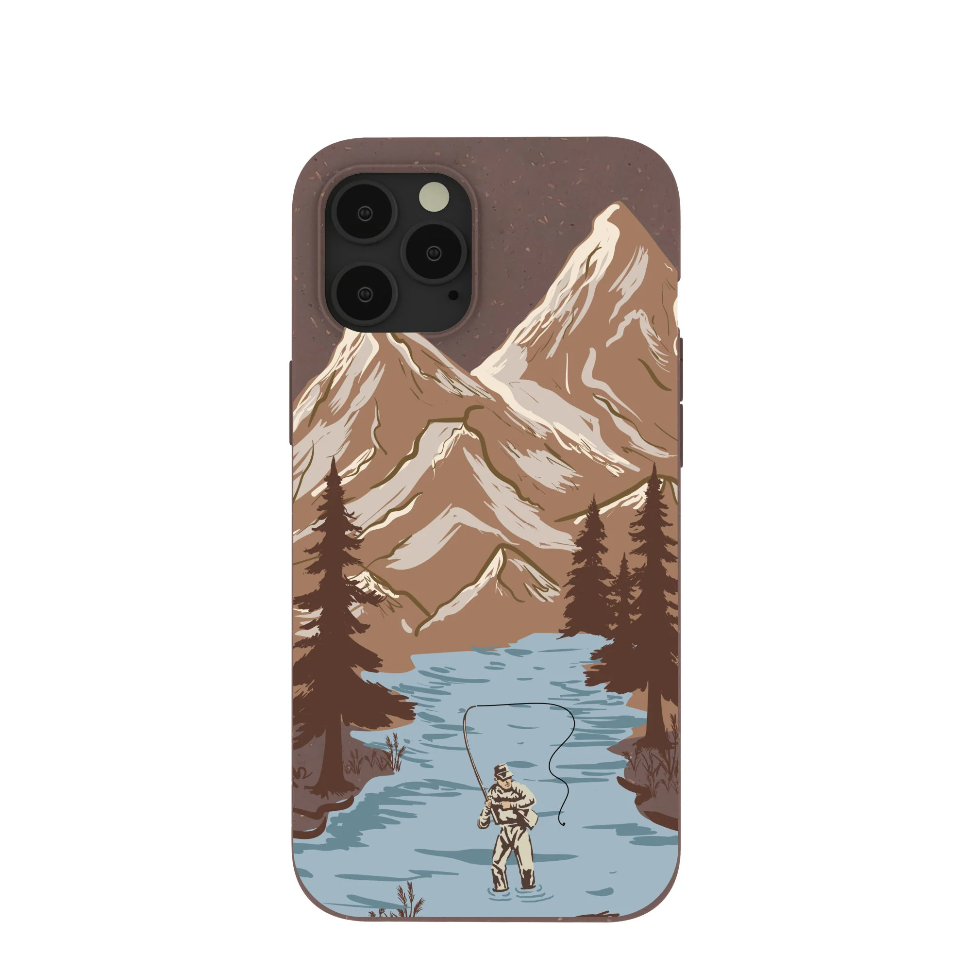 Chocolate Brown Gone Fishing iPhone 12 Pro Max Case