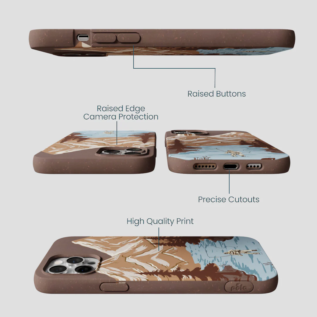 Chocolate Brown Gone Fishing iPhone 12 Pro Max Case - Image 3