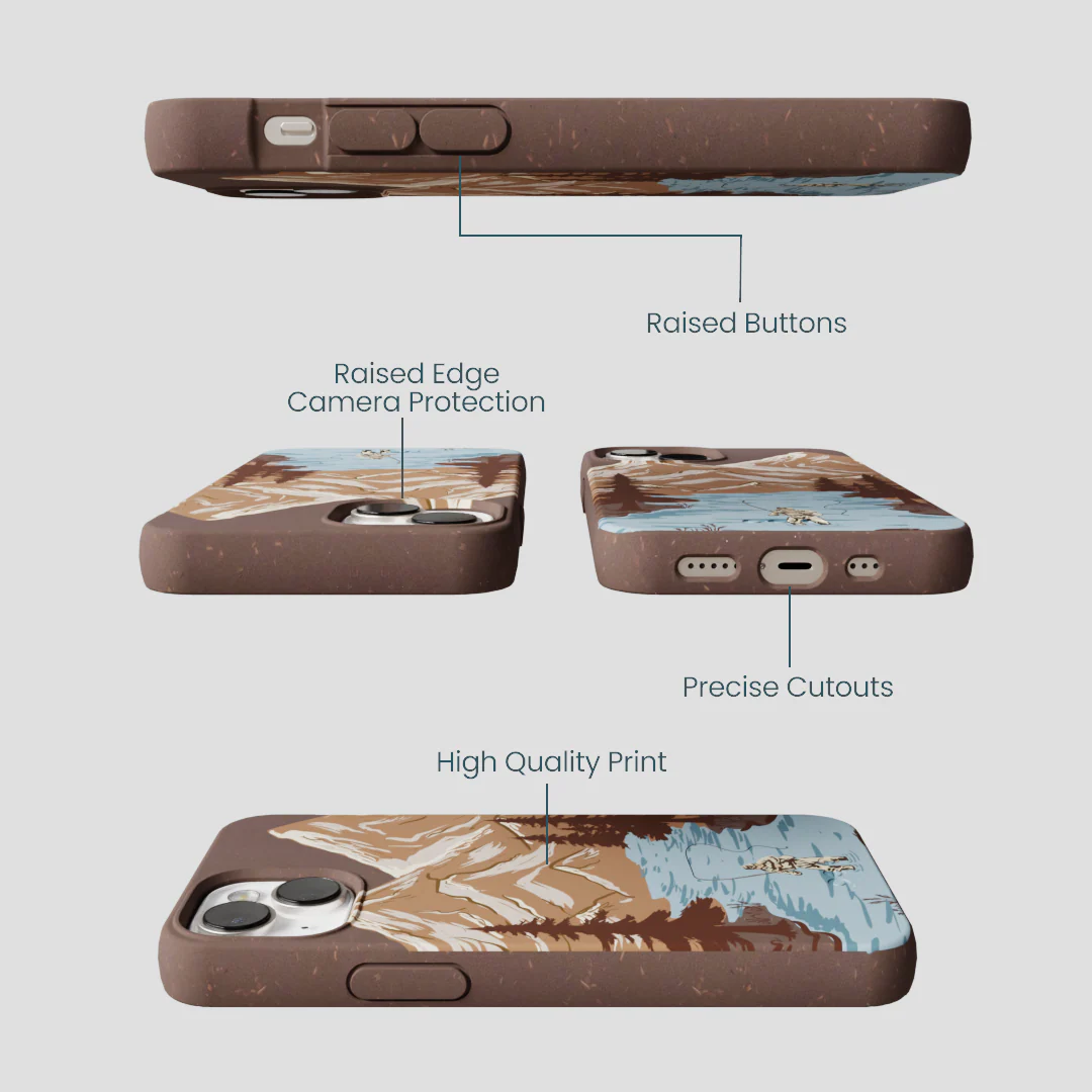 Chocolate Brown Gone Fishing iPhone 13 Case - Image 3