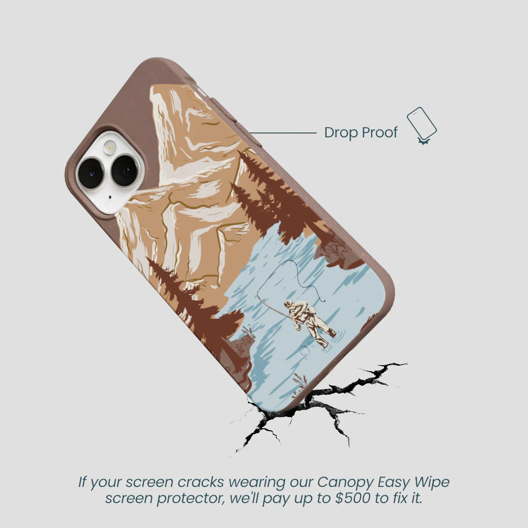 Chocolate Brown Gone Fishing iPhone 13 Case - Image 5