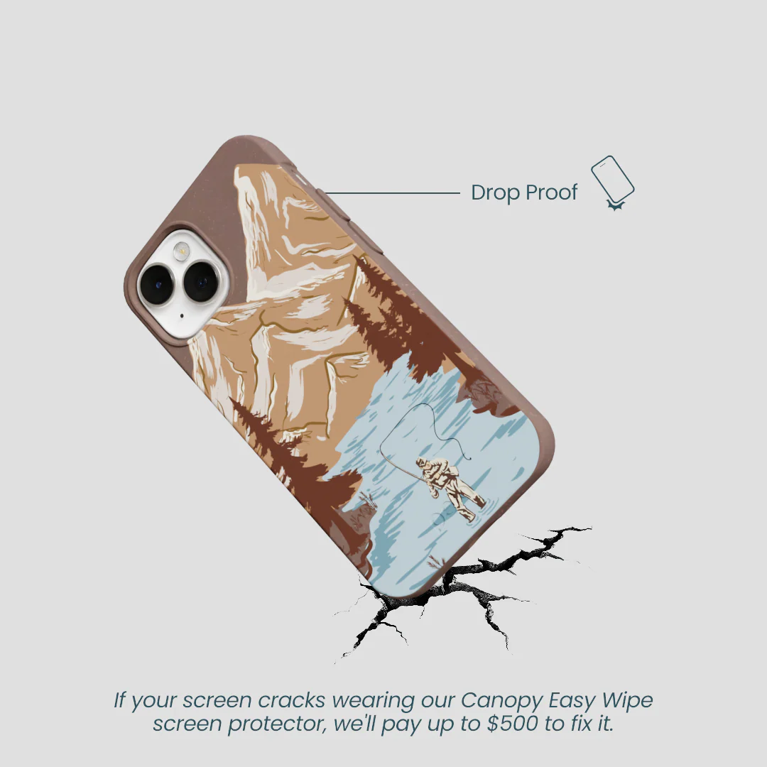 Chocolate Brown Gone Fishing iPhone 13 Mini Case - Image 5
