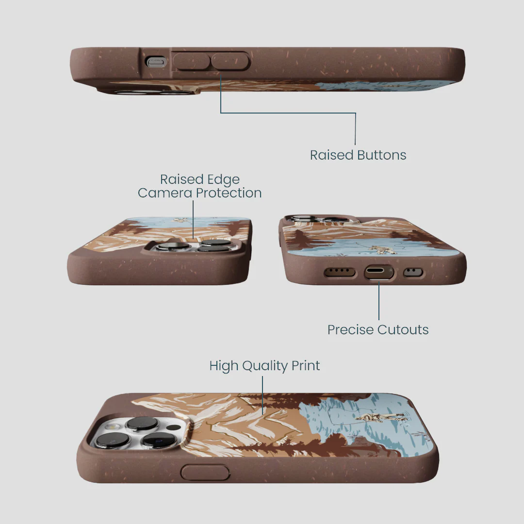 Chocolate Brown Gone Fishing iPhone 13 Pro Case - Image 3