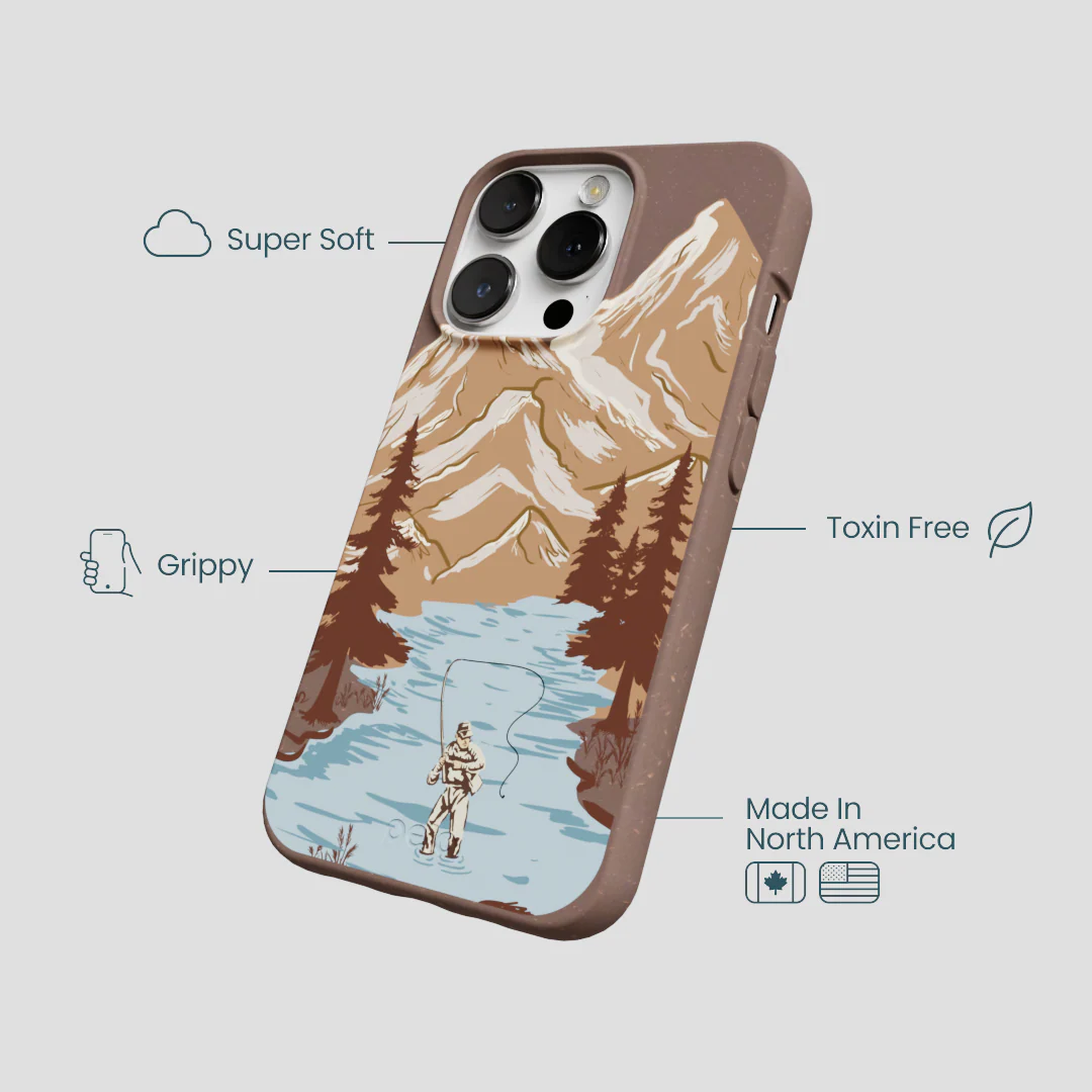 Chocolate Brown Gone Fishing iPhone 13 Pro Case - Image 4