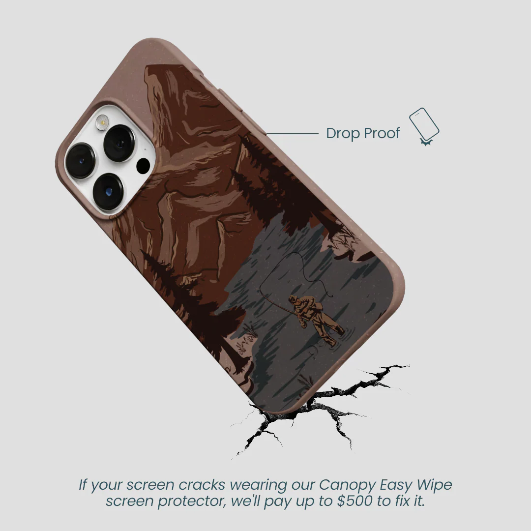 Chocolate Brown Gone Fishing iPhone 13 Pro Max Case - Image 5