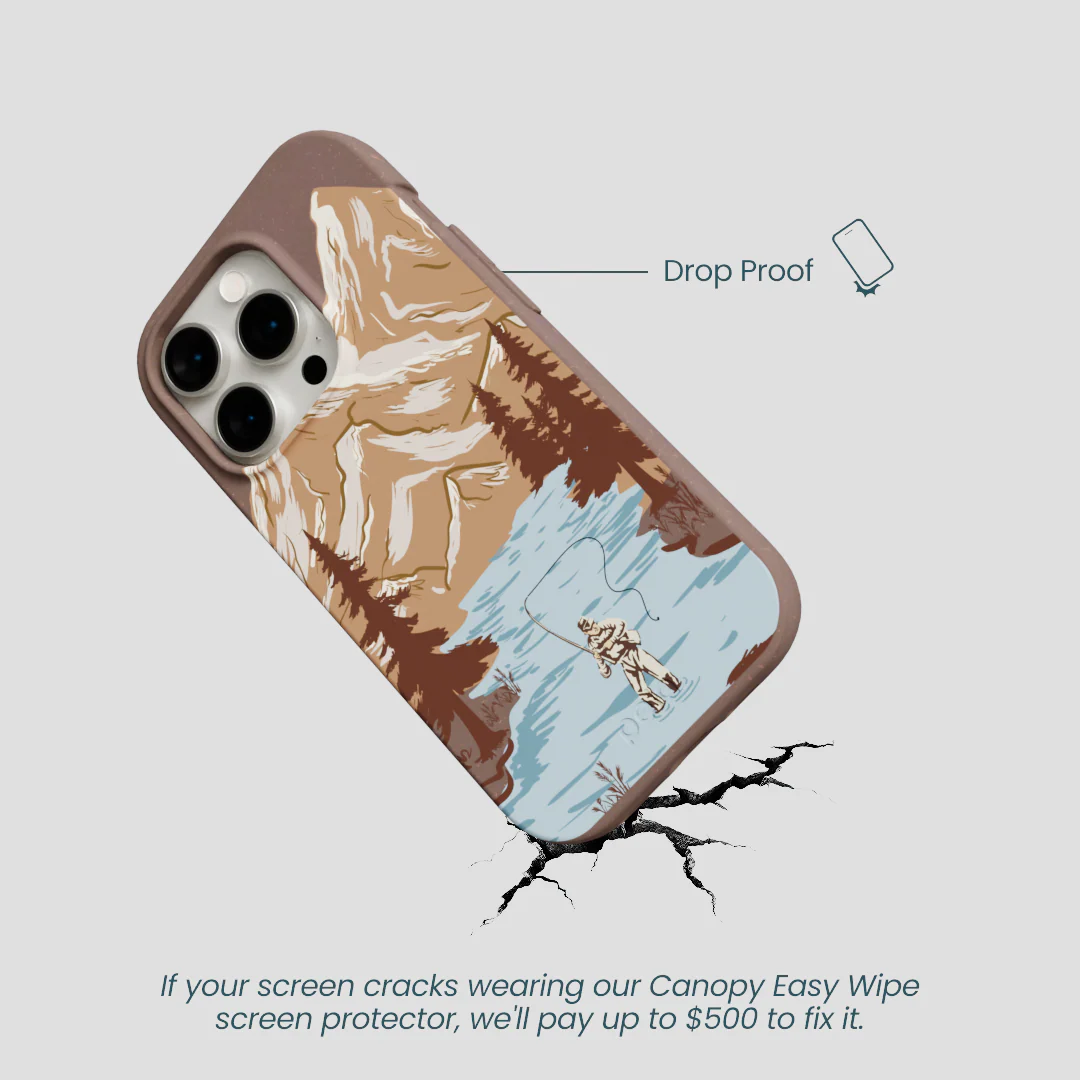 Chocolate Brown Gone Fishing iPhone 14 Pro Case - Image 5