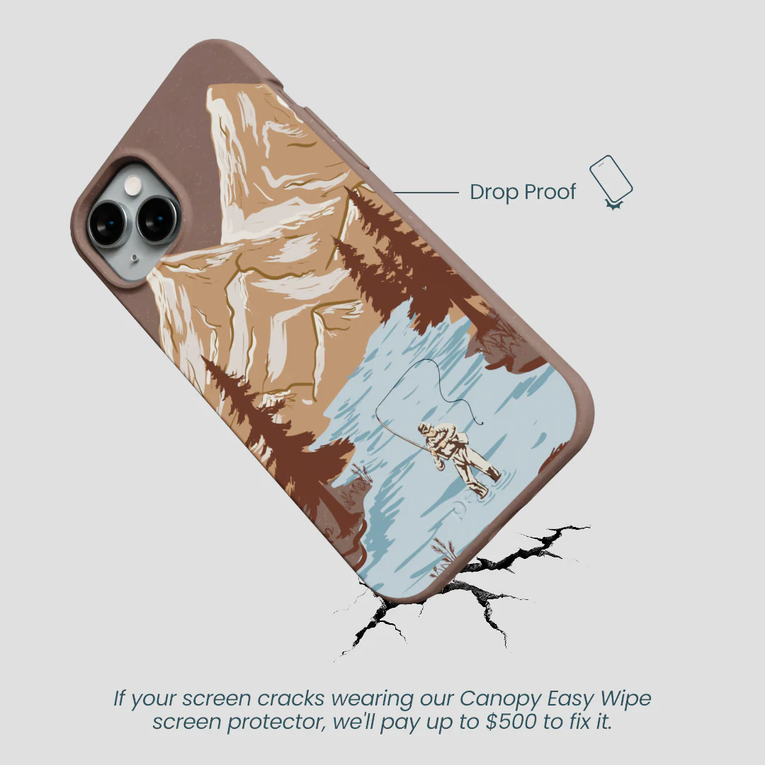 Chocolate Brown Gone Fishing iPhone 15 Plus Case - Image 5