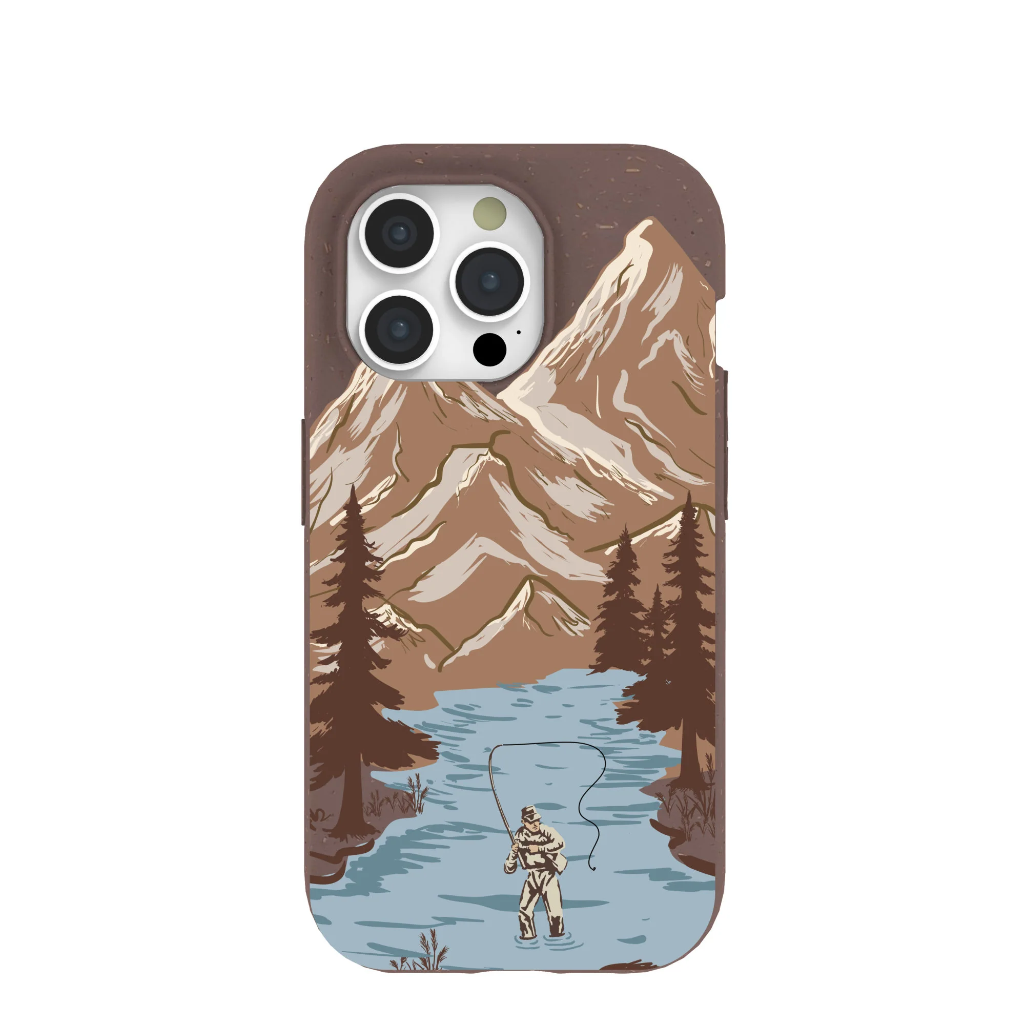Chocolate Brown Gone Fishing iPhone 15 Pro Case