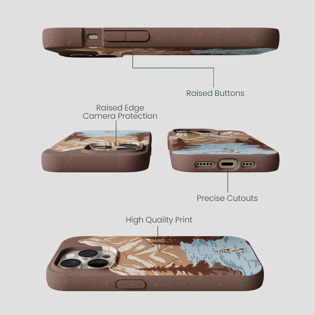 Chocolate Brown Gone Fishing iPhone 15 Pro Case - Image 3