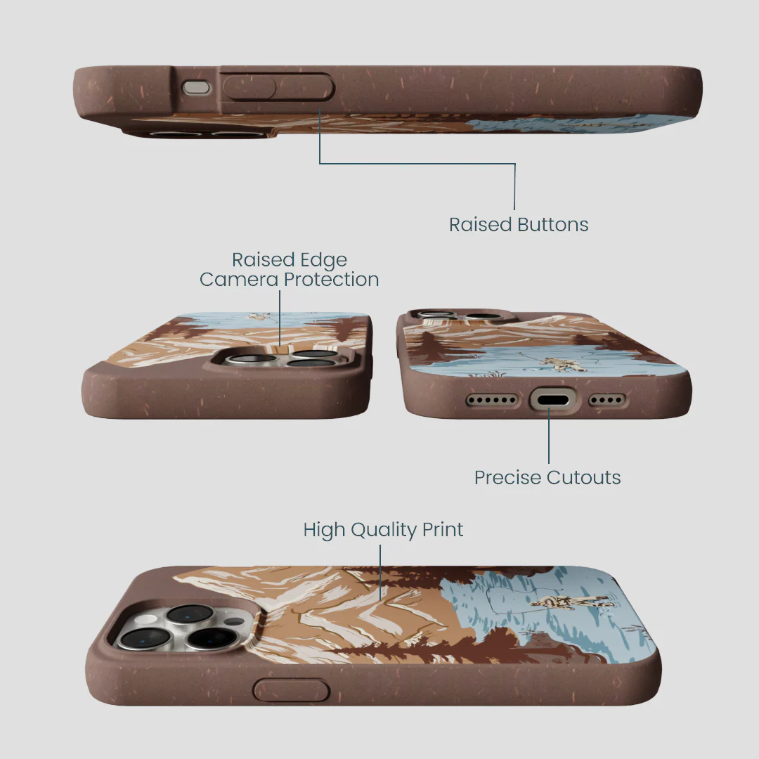 Chocolate Brown Gone Fishing iPhone 15 Pro Max Case - Image 3