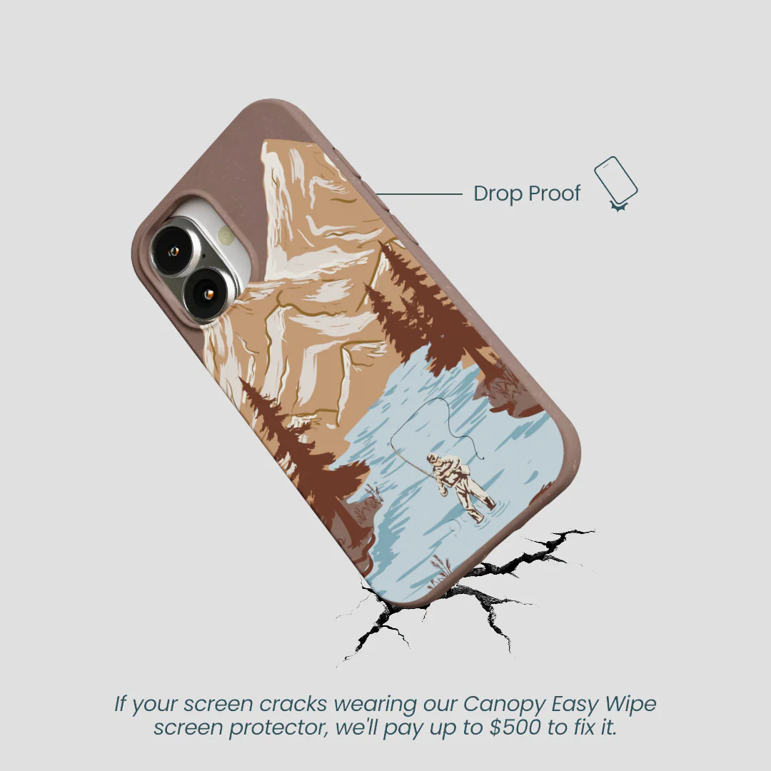 Chocolate Brown Gone Fishing iPhone 16 Case - Image 5