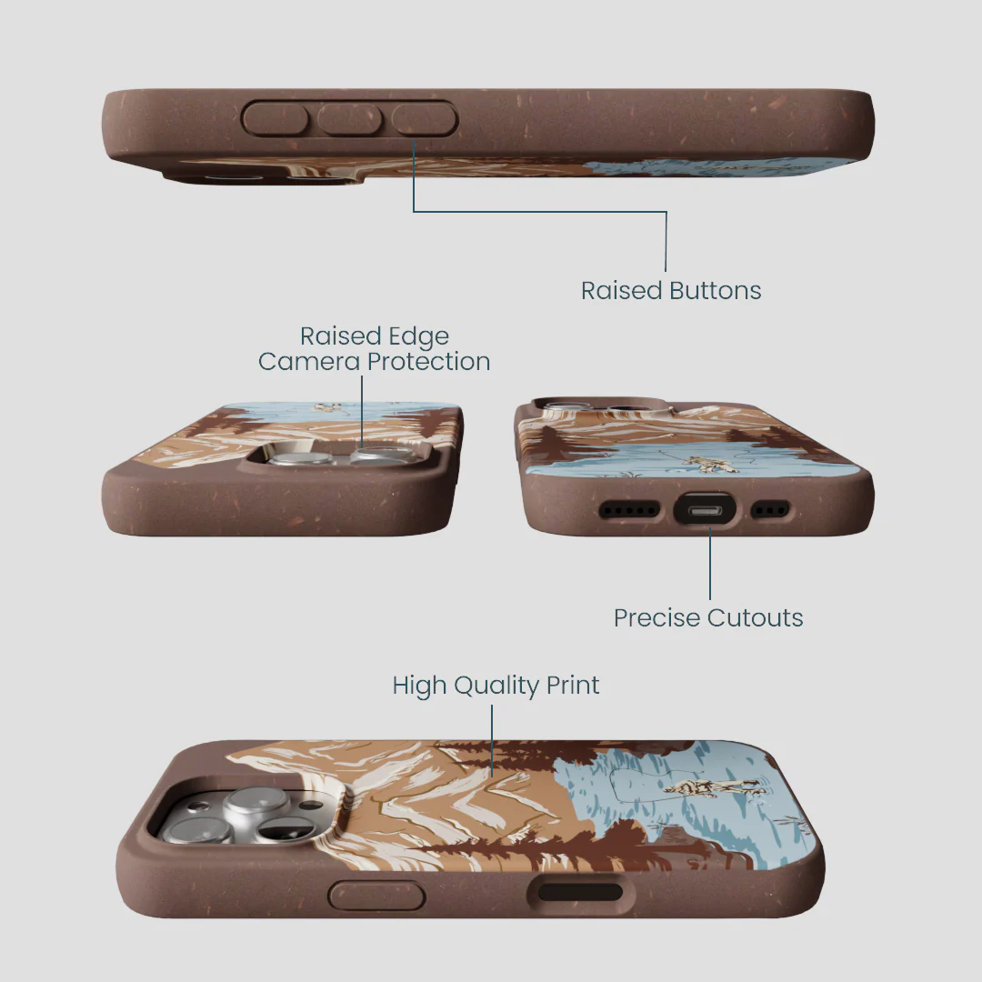 Chocolate Brown Gone Fishing iPhone 16 Pro Case - Image 3