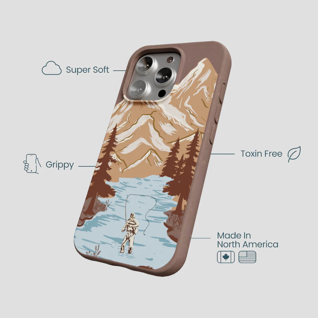 Chocolate Brown Gone Fishing iPhone 16 Pro Case - Image 4