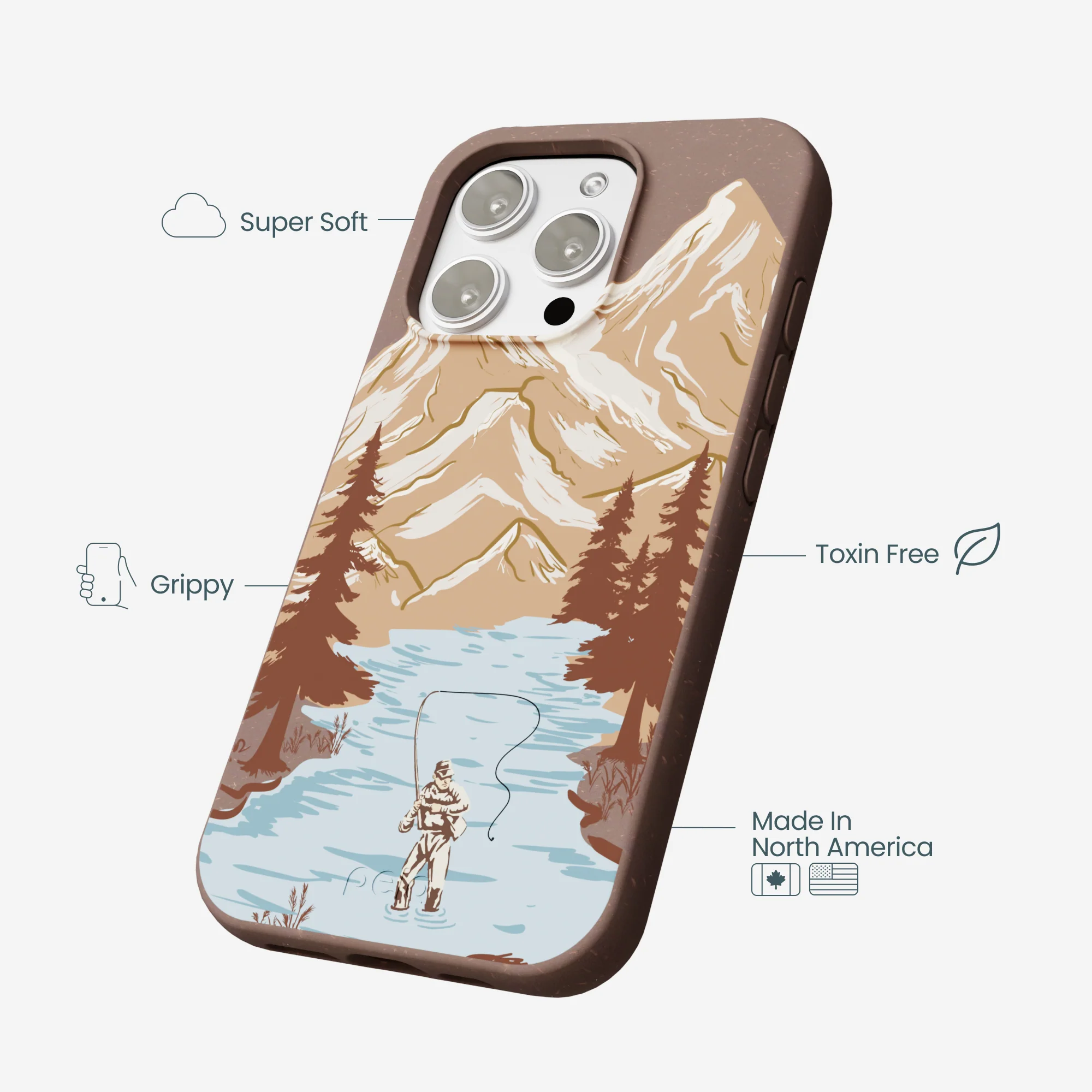 Chocolate Brown Gone Fishing iPhone 16 Pro Max Case - Image 4