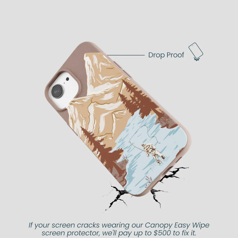 Chocolate Brown Gone Fishing iPhone 16e/17e Case - Image 5