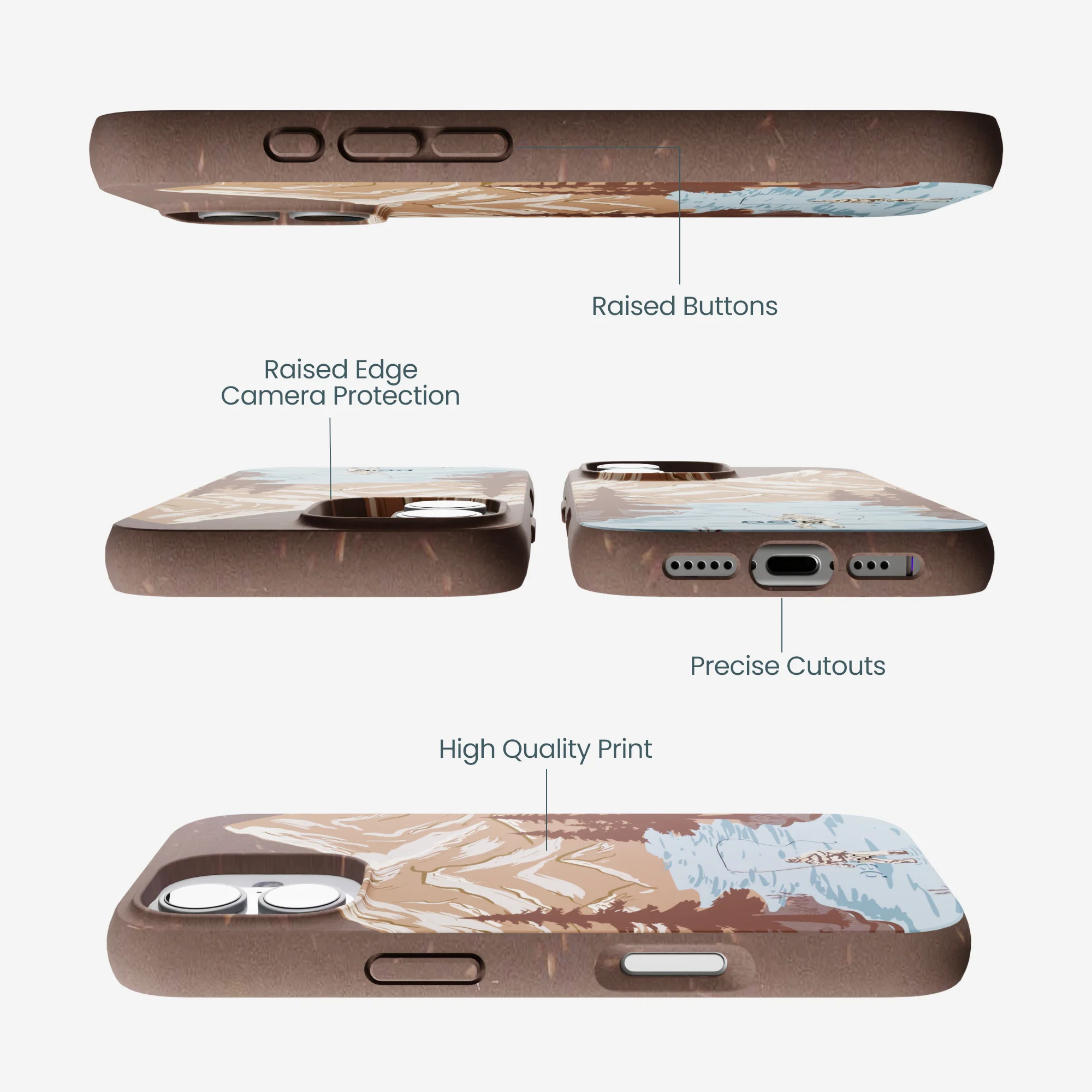 Chocolate Brown Gone Fishing iPhone 17 Case - Image 3