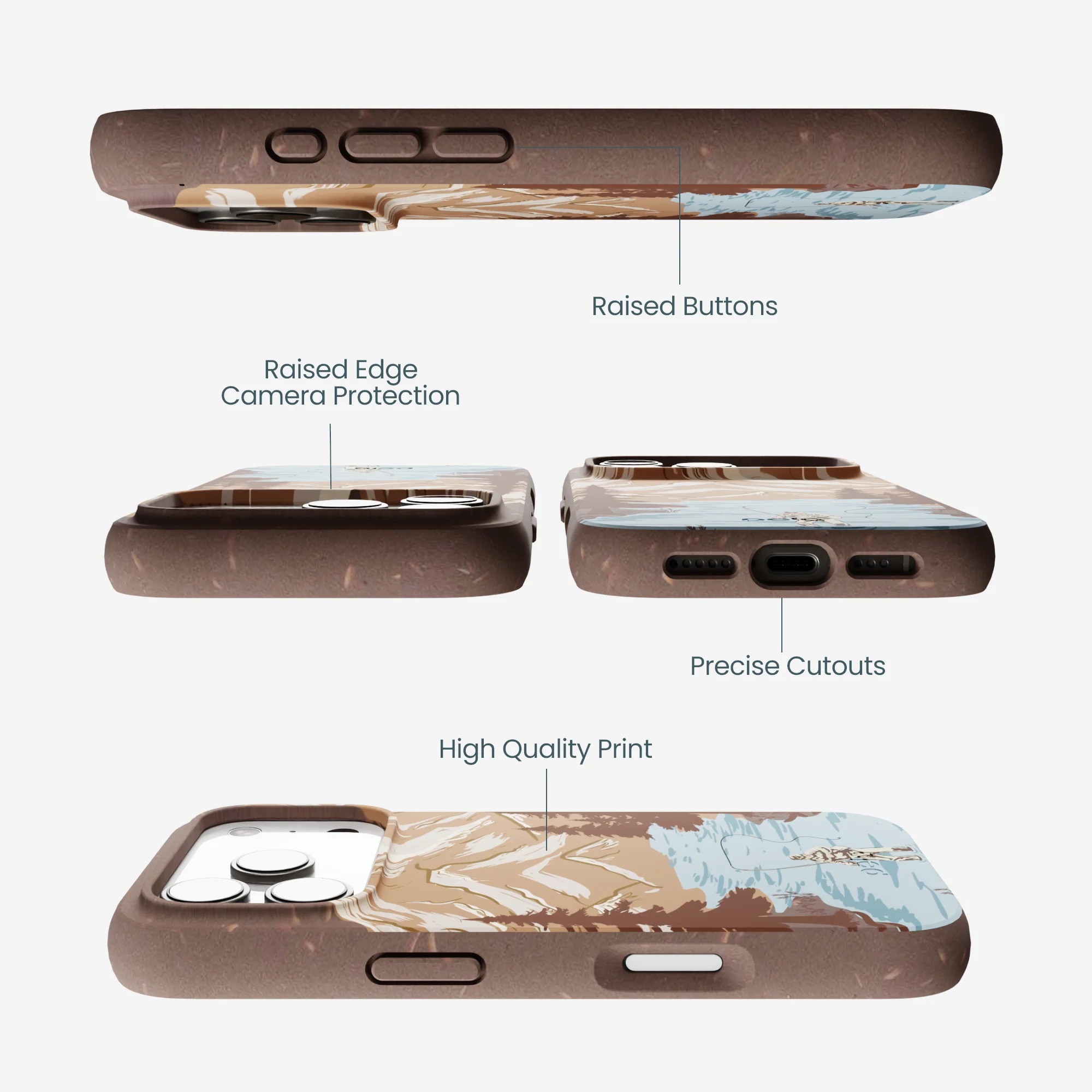 Chocolate Brown Gone Fishing iPhone 17 Pro Case - Image 3