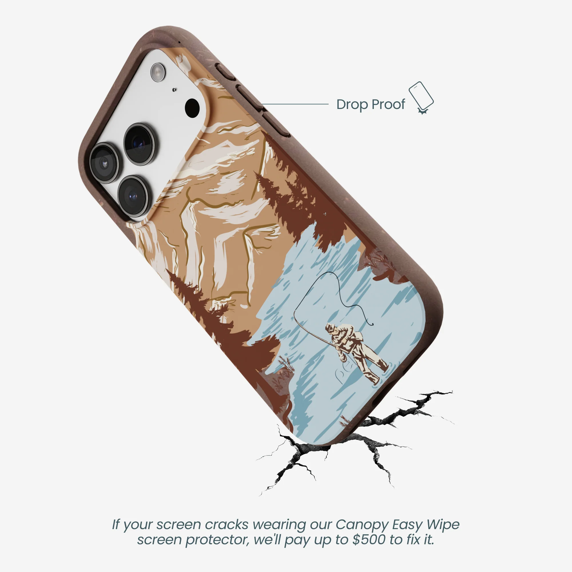 Chocolate Brown Gone Fishing iPhone 17 Pro Case - Image 5