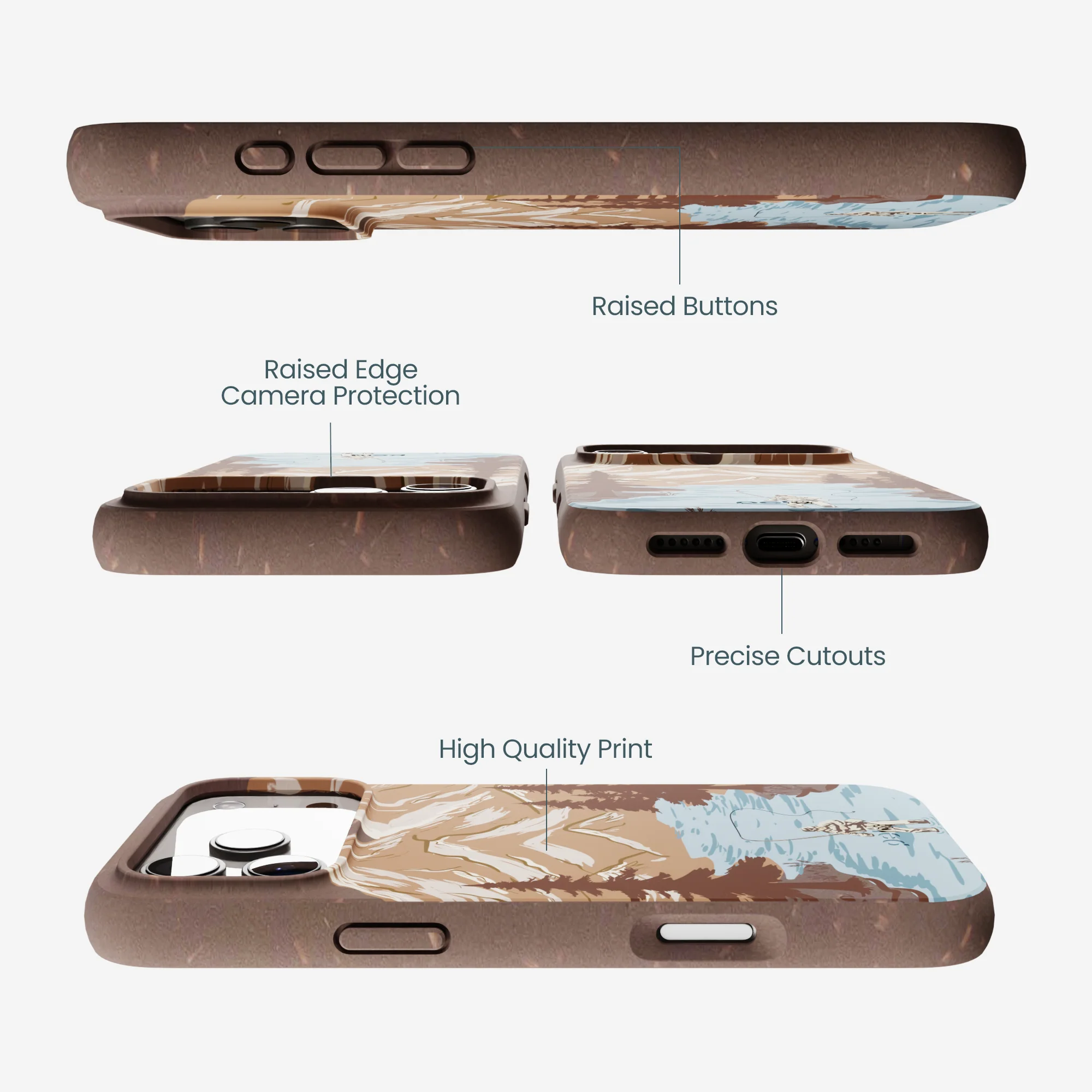 Chocolate Brown Gone Fishing iPhone 17 Pro Max Case - Image 3